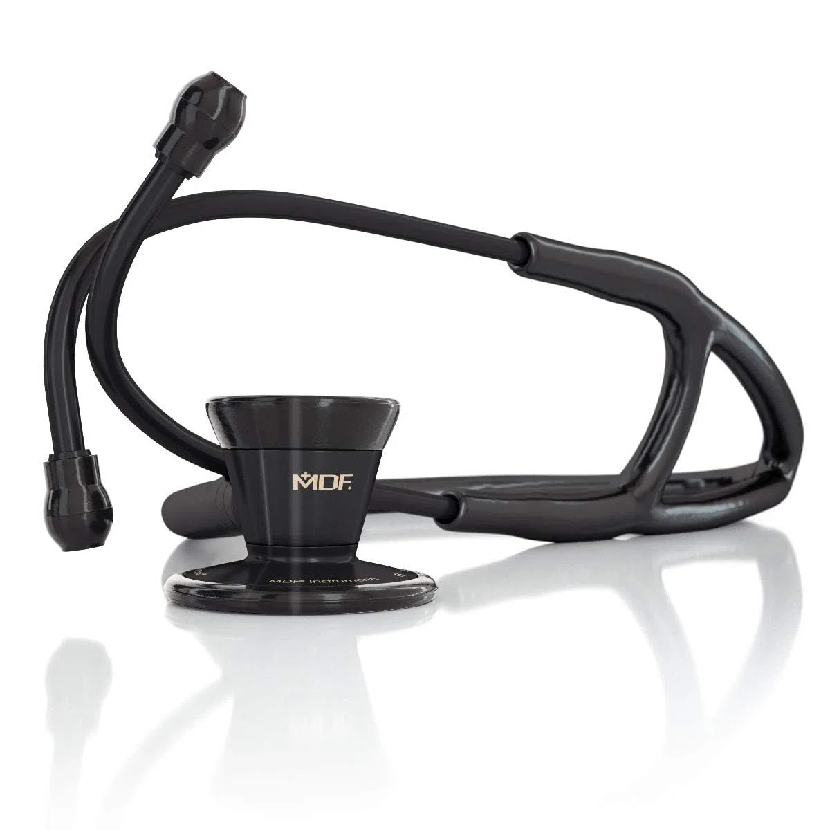 MDF ProCardial Stéthoscope de Cardiologie, Adulte, Pavillon Double, Acier inoxydable, Tubulure Noir, Pavillon-Casque BlackOut, Pièces de Rechange Gratuites à Vie, Garantie de 30 Ans (MDF797BO)