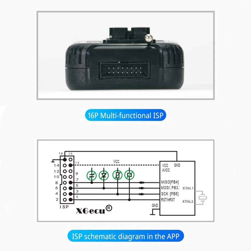 Le programmeur T48 prend en charge plus de 31000 ICS pour EPROM/MCU/SPI/Nor/NAND Flash/EMMC/IC Testeur Upgarde Version de TL866CS TL866II Plus (T48)