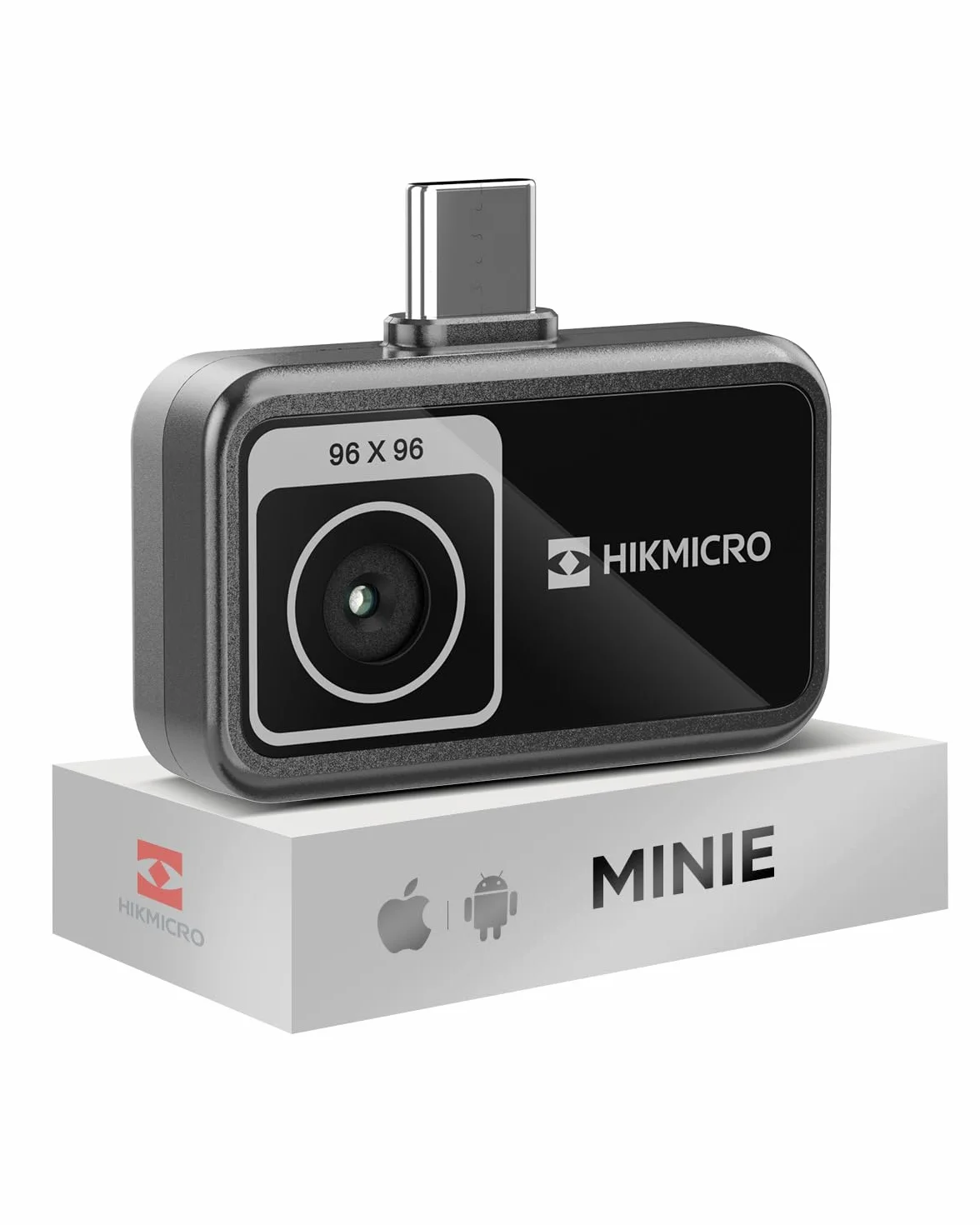HIKMICRO Caméra Thermique Minie Android/iOS, résolution IR 96 × 96, SuperIR 192 × 192, sans Batterie, Port USB-C, Compatible avec l'iPhone 15/16/17 (Accessoires Non Inclus)