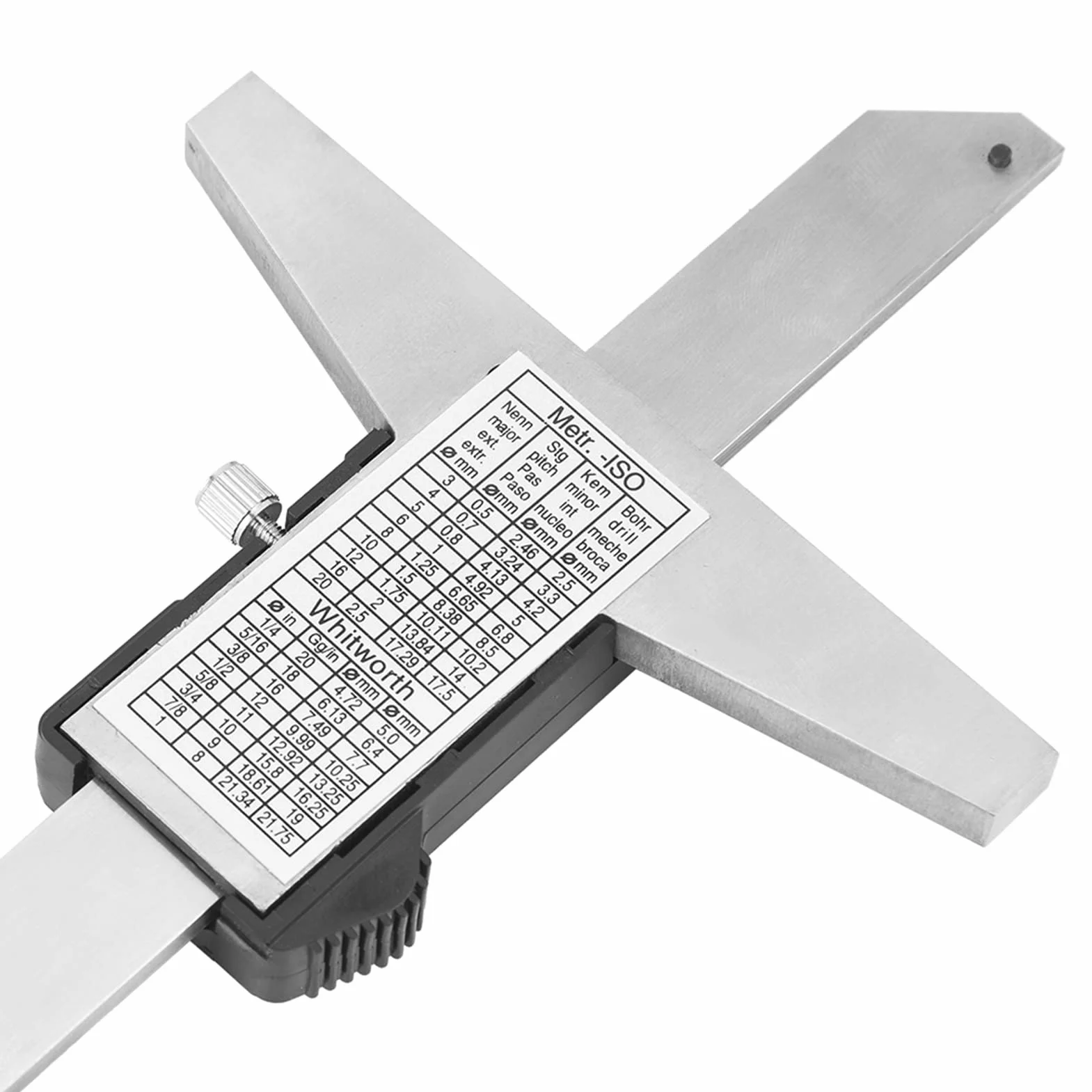 Jauge de Profondeur Numérique, Outil de Mesure Vernier, Outil de Mesure de Jauge à Pied à Coulisse Numérique en Acier Inoxydable de Haute Précision 0-150 Mm 0,01 Mm