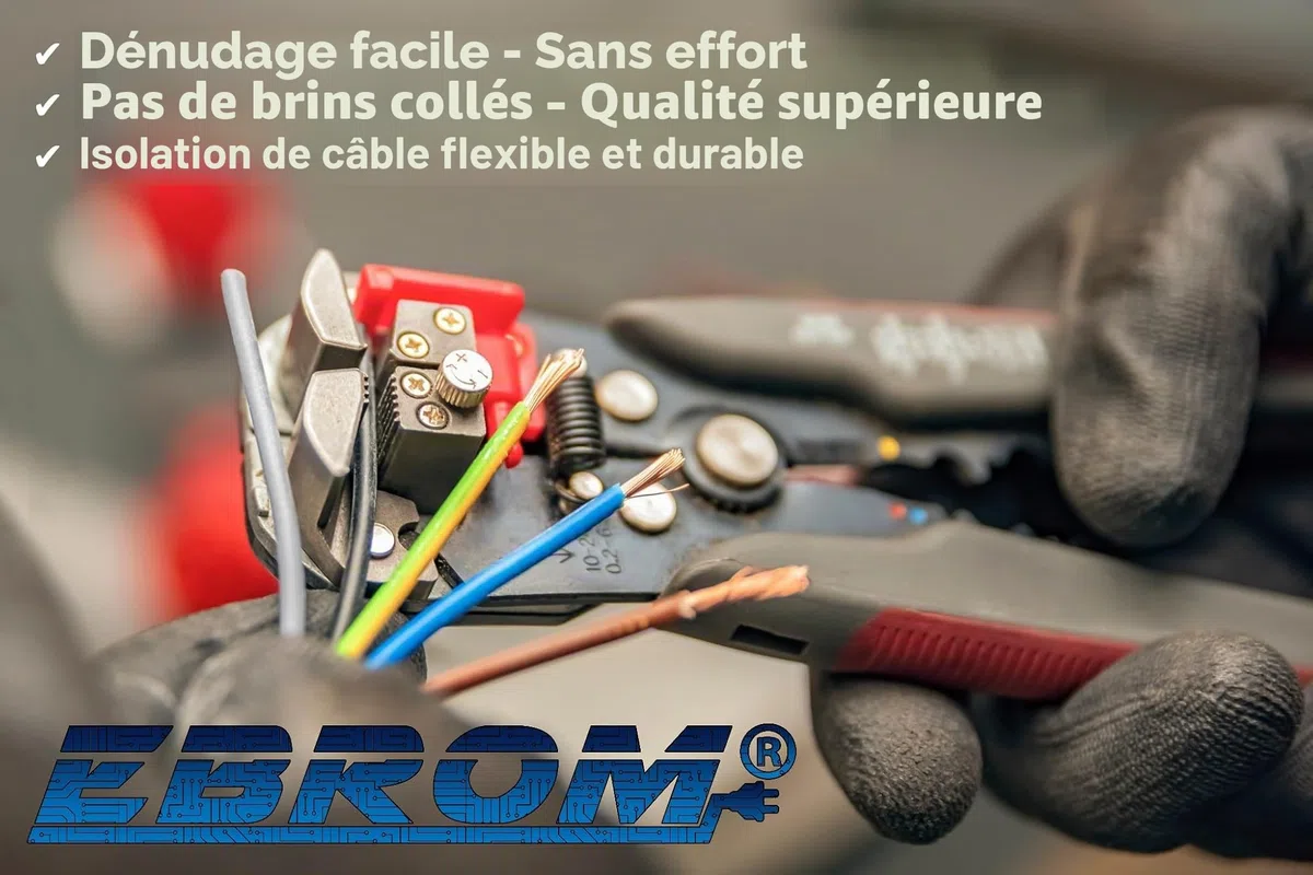 Câble H05VV-F 5G1,5 mm² - 5 x 1,5 mm² - Blanc - 10 m, 25 m, 50 m ou 100 m