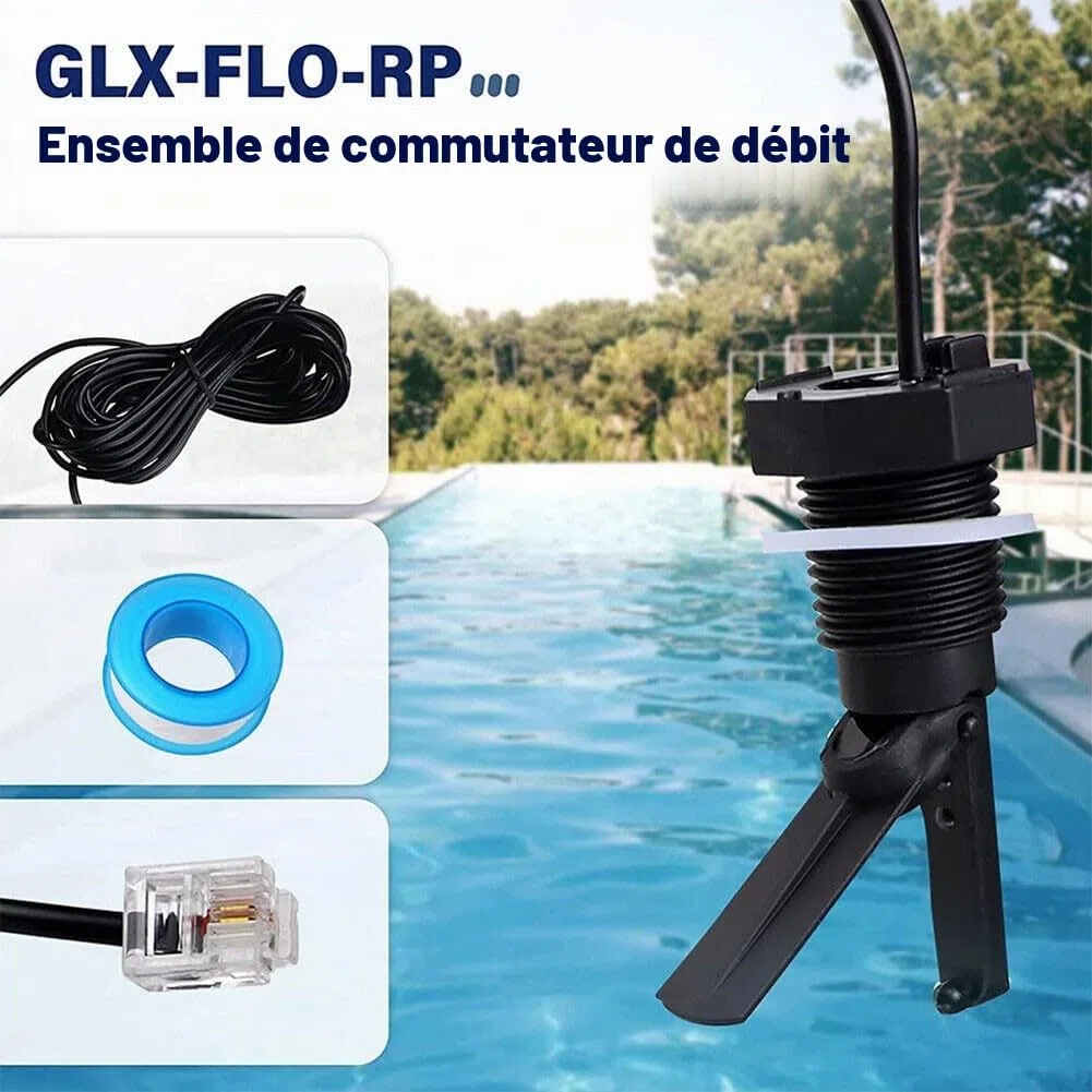 Interrupteur de débit, capteur de débit de piscine à filetage G1/2, convient pour système de sel pour Hayward avec système de piscine à capteur