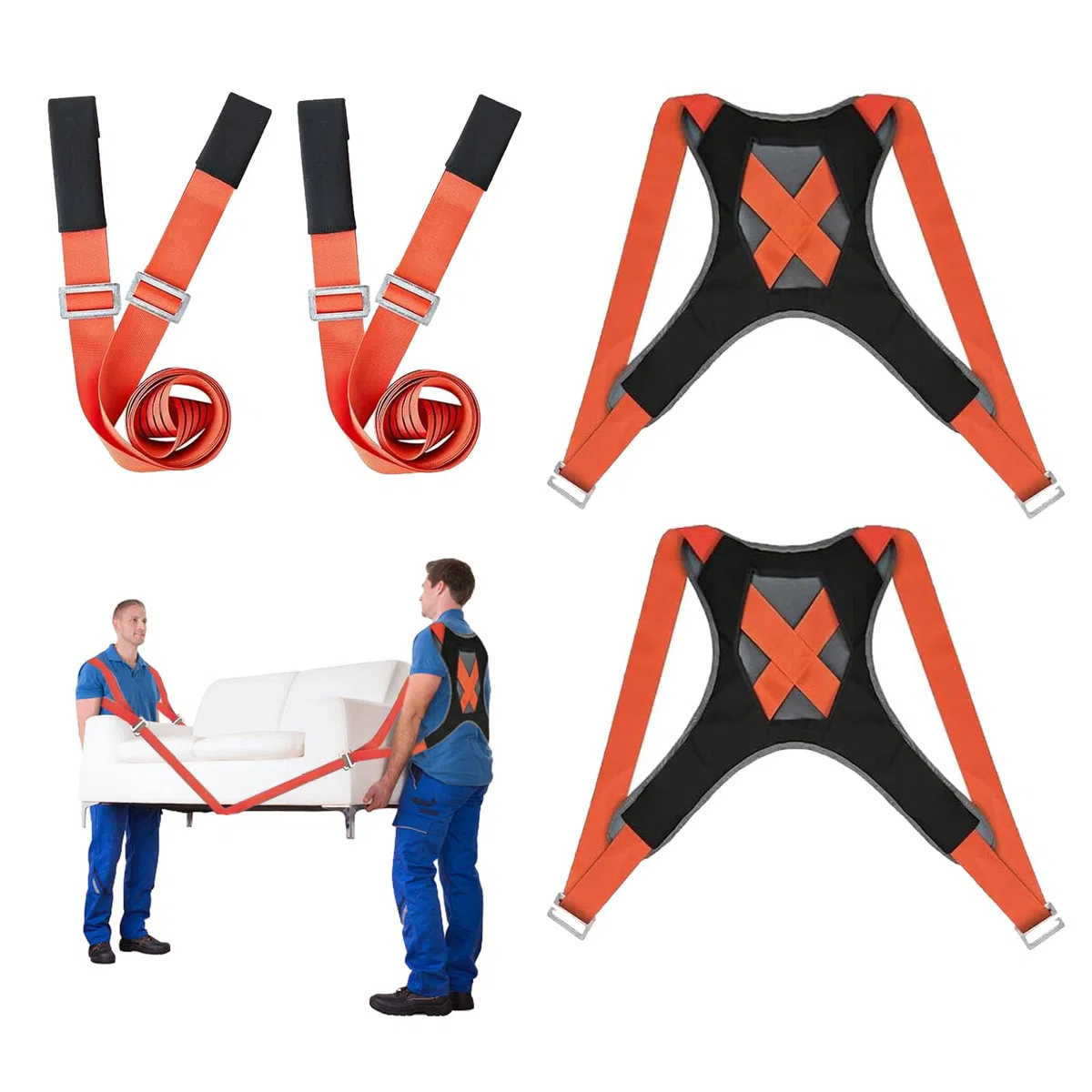 Sangles de Déménagement et Levage, Sangle Portage demenagement Sangle Transport Meuble 2 Personnes, Sangles de Manutention, Levage Jusqu'à 300kg, pour Appareils Meubles Déménageur de Machines