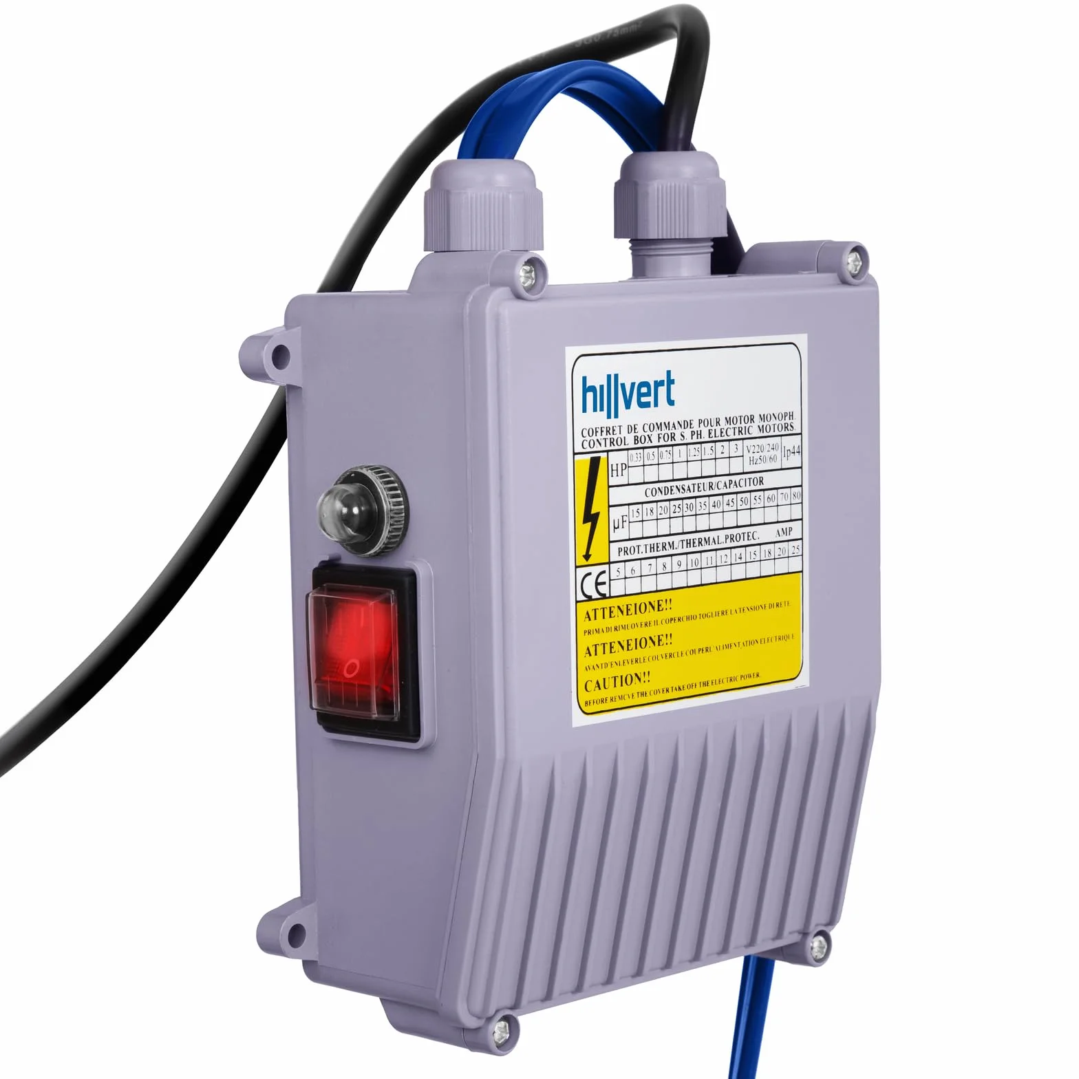 Hillvert Pompe Immergée Pompe de Puits Submersible 6000 L/h, 370 W, Profondeur de pompage max. 43 m, Diamètre de la pompe 95 mm, Acier inox
