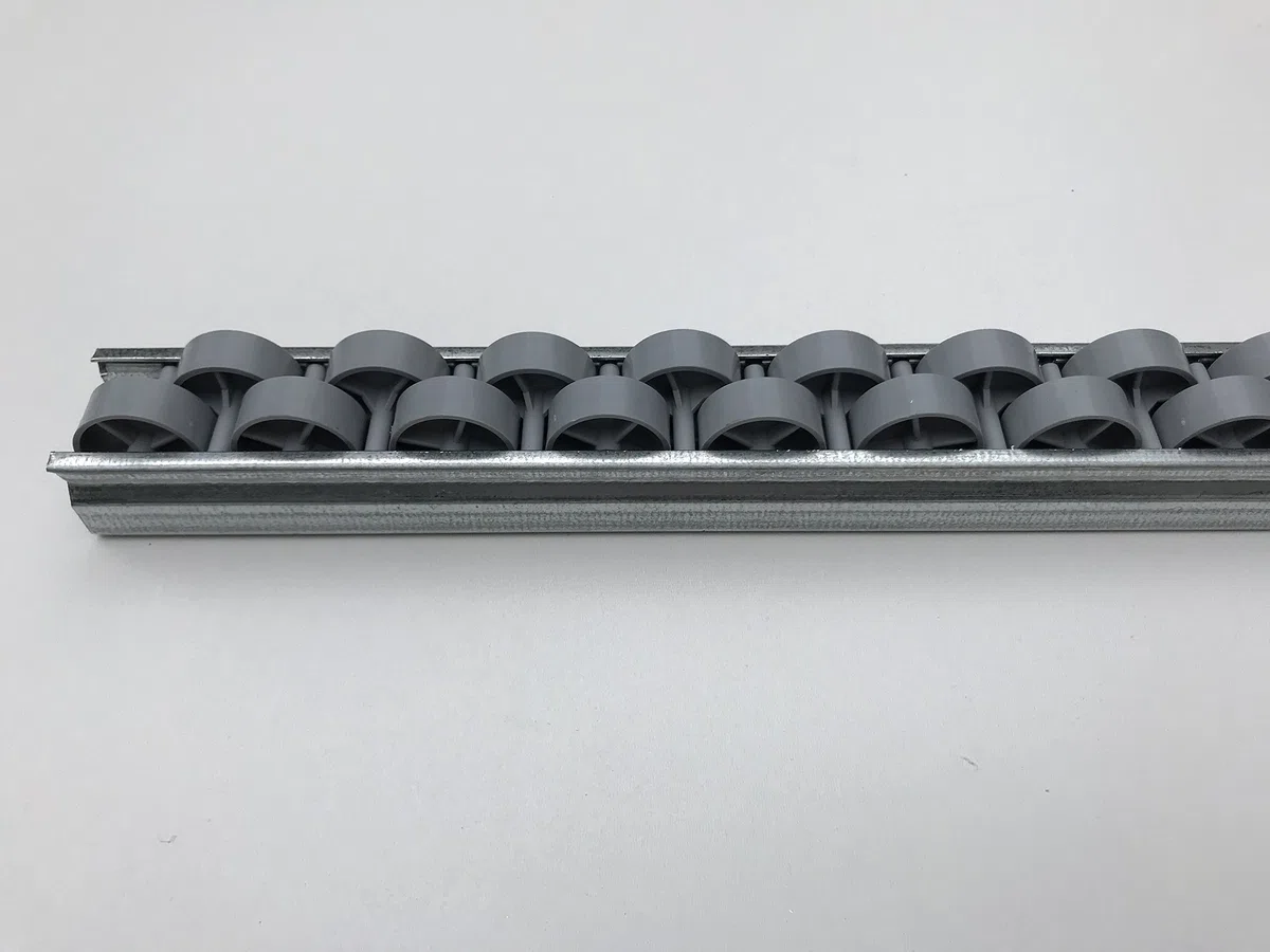 rail a roulettes galets rouleaux double galet gris (longueur: 2 m)