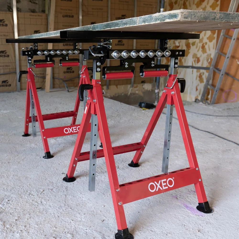 Tréteau multifonction - Servante à rouleaux 4en1 - Fixe antidérapant, rouleaux et à billes - Hauteur réglable - Charge max 200kg