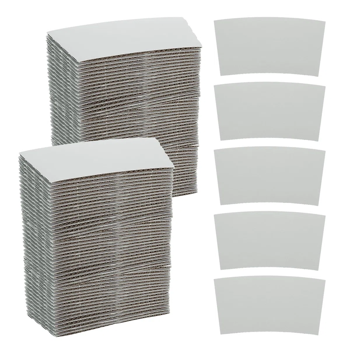 QUARKZMAN 200Pcs Manchons de Tasse à Café Jetables, Manchons de Tasse en Carton pour Tasses en Papier Isolation Protection des Mains, Porte-Boisson Chaud pour Usage à La Maison Gris