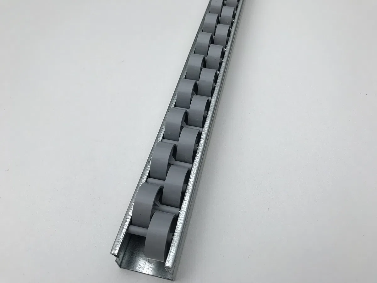 rail a roulettes galets rouleaux double galet gris (longueur: 2 m)