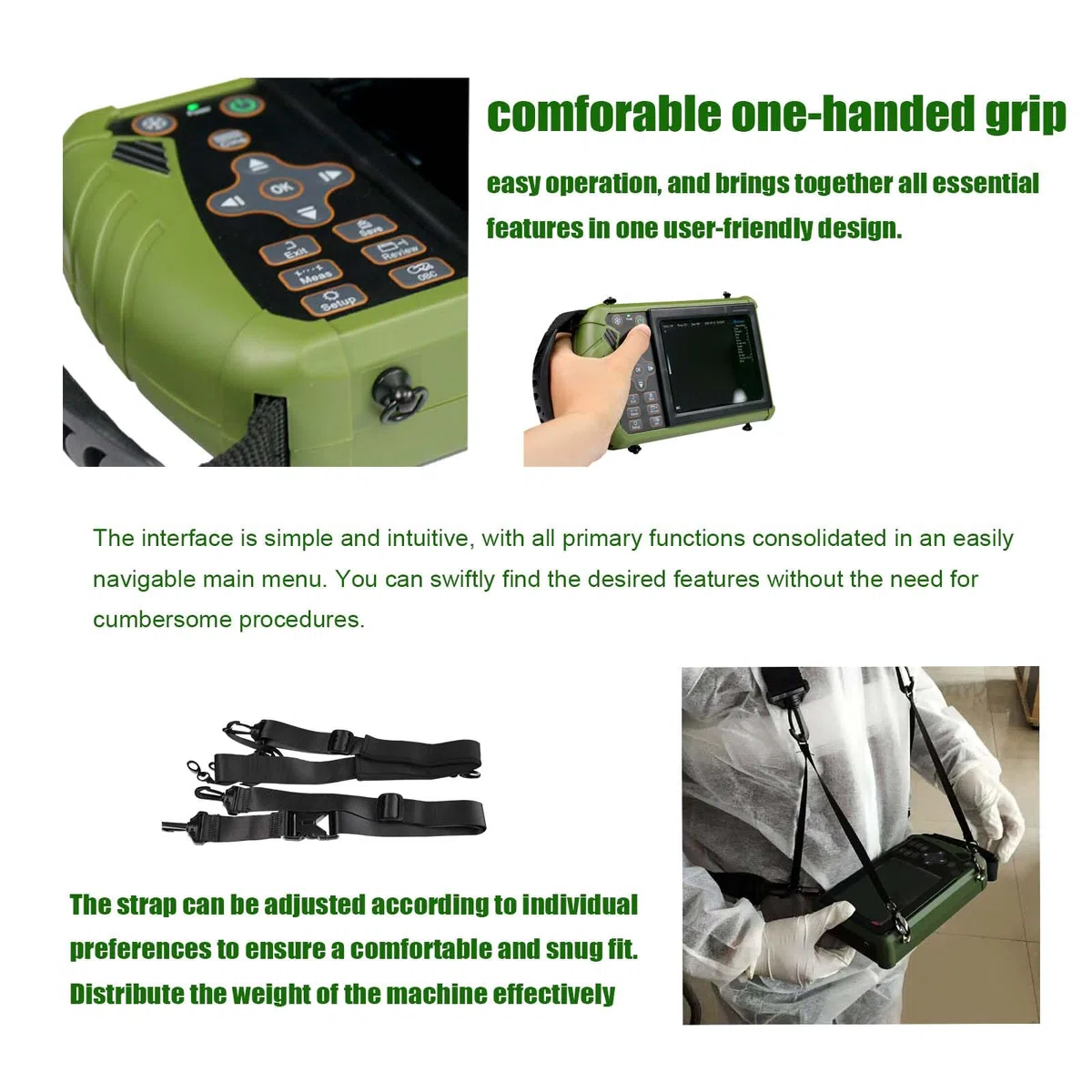 Échographe Vétérinaire Portable Avec Sonde 3,5 Mhz,Pour Porcs Et Ovins Echographie Appareil Grossesse Multifonction Ultrason B Portable Avec Affichage LED Pour Élevage (Sonde rectale)