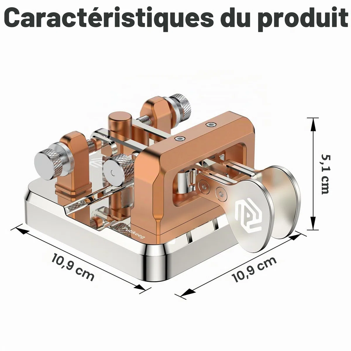 Putikeeg Touche CW Morse, touche télégraphe, bouton radio amateur CW, clavier de code morse, clavier télégramme, émetteur de code morse, touches CW double levier