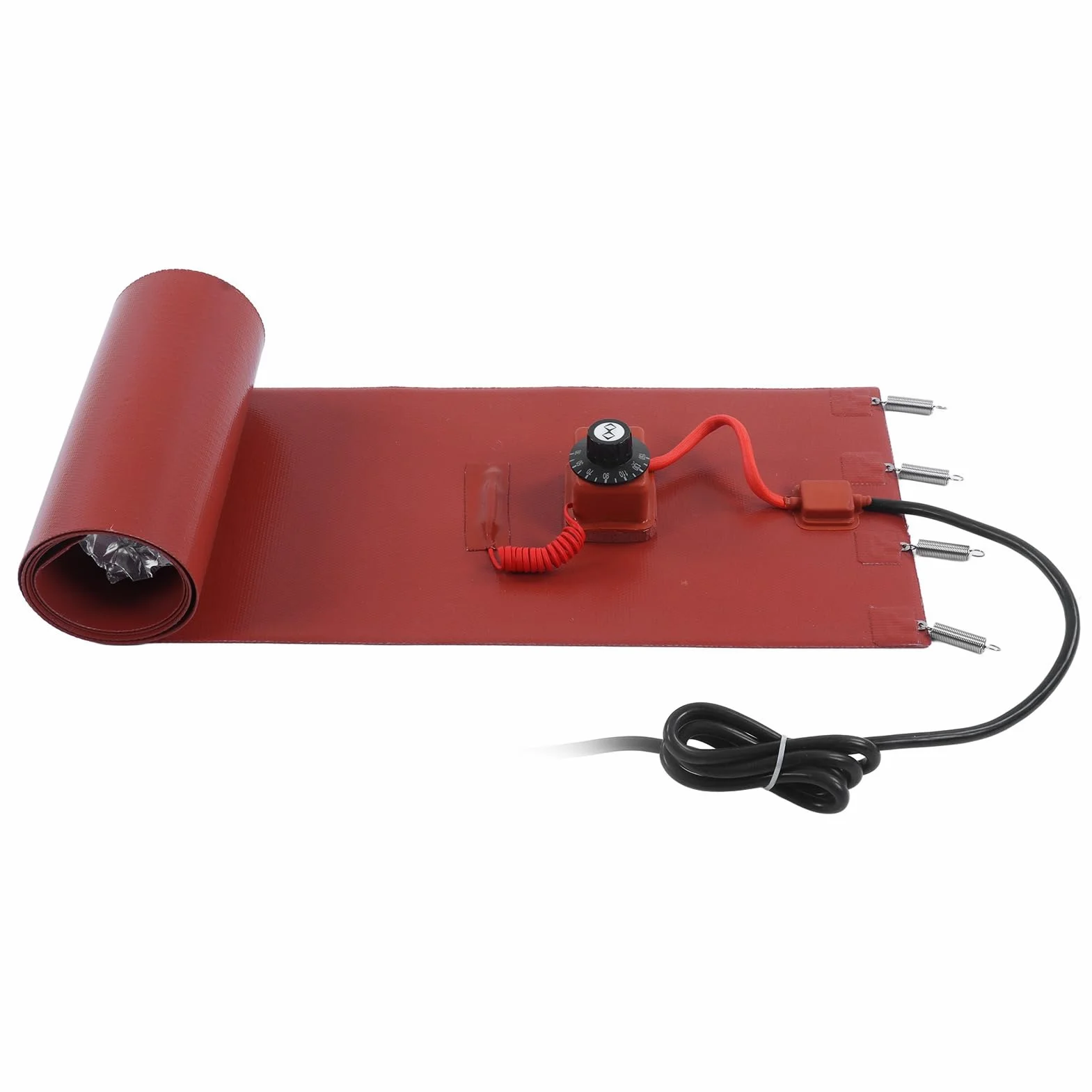 Coussin Chauffant en Silicone, Chauffe-Seau à Tambour, Ceinture Chauffante pour Tambour à 200L Coussin Chauffant en Silicone avec Ressort élastique et Thermostat, (Prise UE