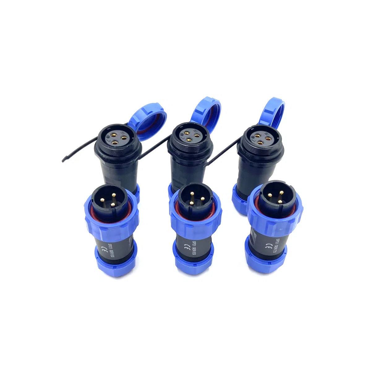 Lot de 3 connecteurs d'aviation SP21 à 3 broches, IP68, 3 broches, sans soudure, fiche d'aviation étanche pour lampes extérieures, 500 V 30 A (câble 12 AWG, sertissage à vis