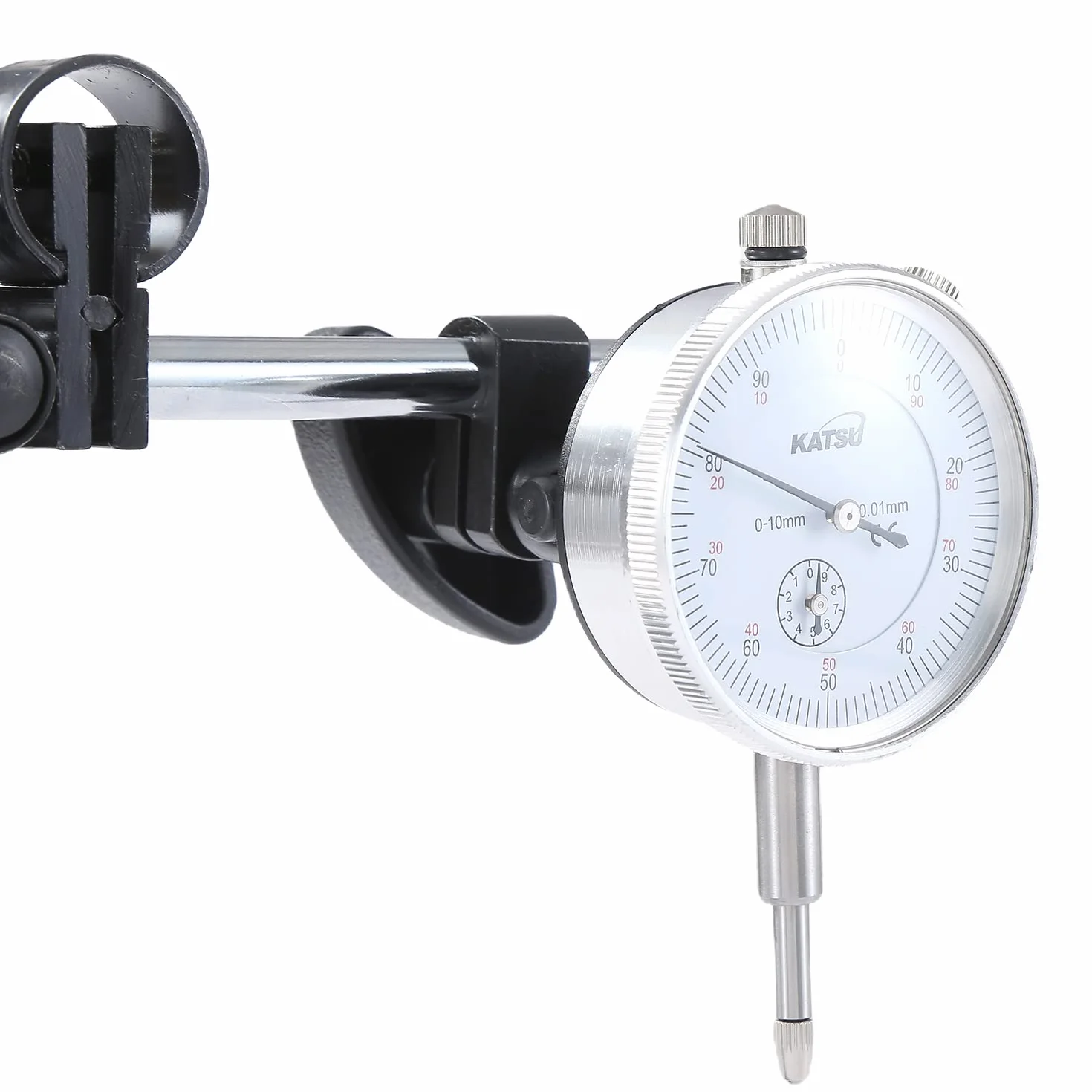 KATSU Indicateur de Test Cadran Jauge avec Base Magnétique, 0-10mm 0,01mm Précision Métrique Testeur de Bras Réglable Outil de Mesure Ensemble de 22 Points Indicateurs Inclus