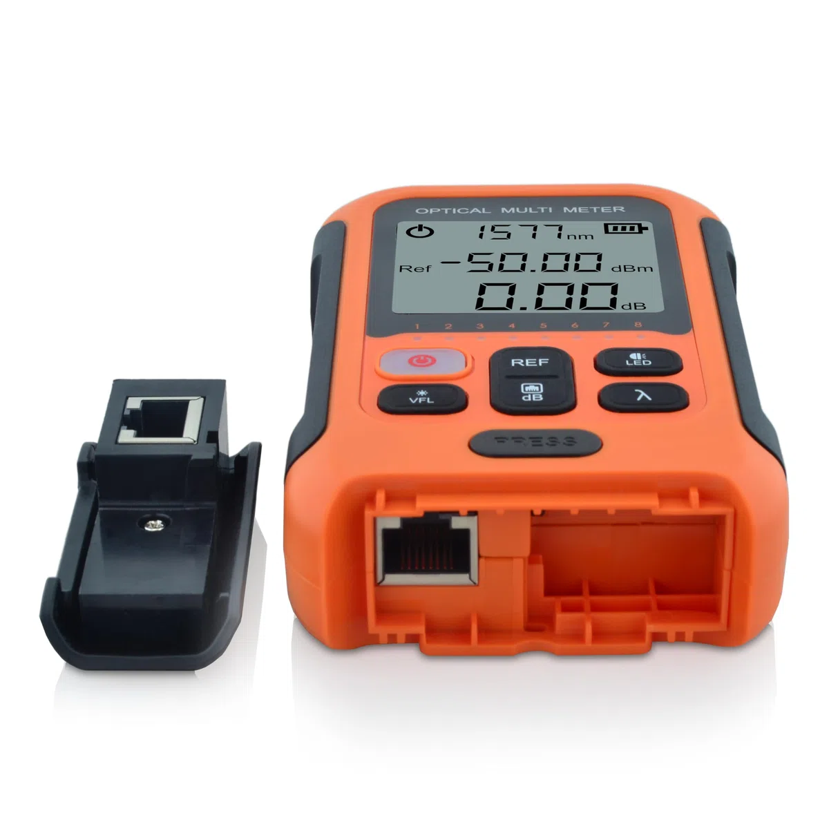 800nm à 1700nm -50dBm à 26dBm OPM Wattmètre à Fibre Optique Intégré 650nm 20km VFL FTTH Puissance Metre Optique Fiber Power Meter Compatible avec APC&UPC FC+SC+LC+ST-SS103PVC13