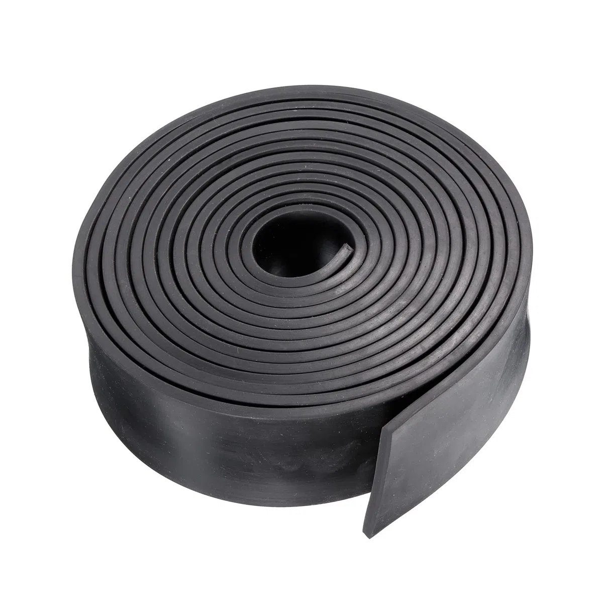 sourcing map Rouleaux de feuille de caoutchouc néoprène 5 mm x 50 mm (l) x 4 m (L), bandes en caoutchouc solide pour joints de bricolage, rembourrage d'étanchéité, réduit les vibrations
