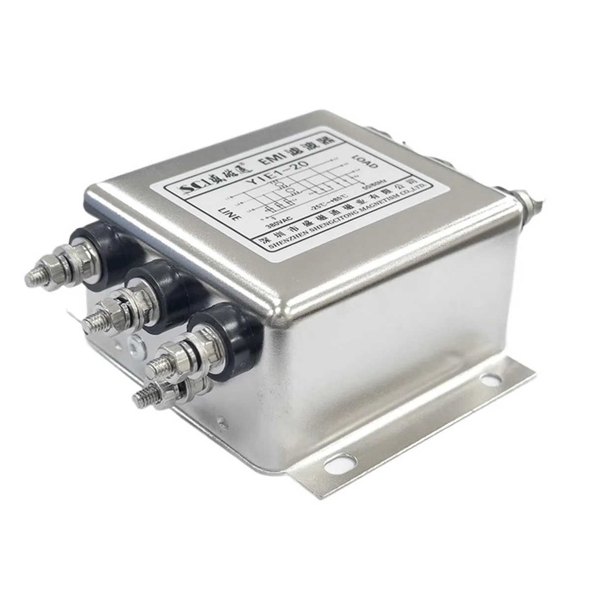 Lot de 2 filtres EMI triphasés for système d'alimentation YIE1-20 série 380 V triphasé 440 V 20 A