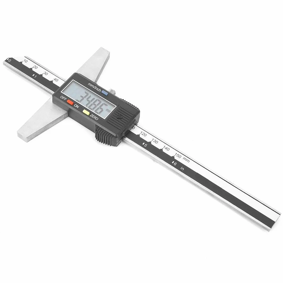 Jauge de Profondeur, Pieds à Coulisse à Vernier Haute Précision en Acier Inoxydable Numérique Vernier Caliper Mesure Jauge Testeur