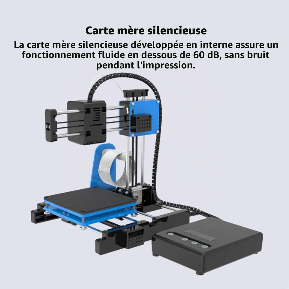 Petite imprimante 3D, pour débutants, prend en charge impression en un clic, machines d'impression 3D avec filament PLA, 10-40 mm/s, 100 x 100 x 100 mm, prise UE