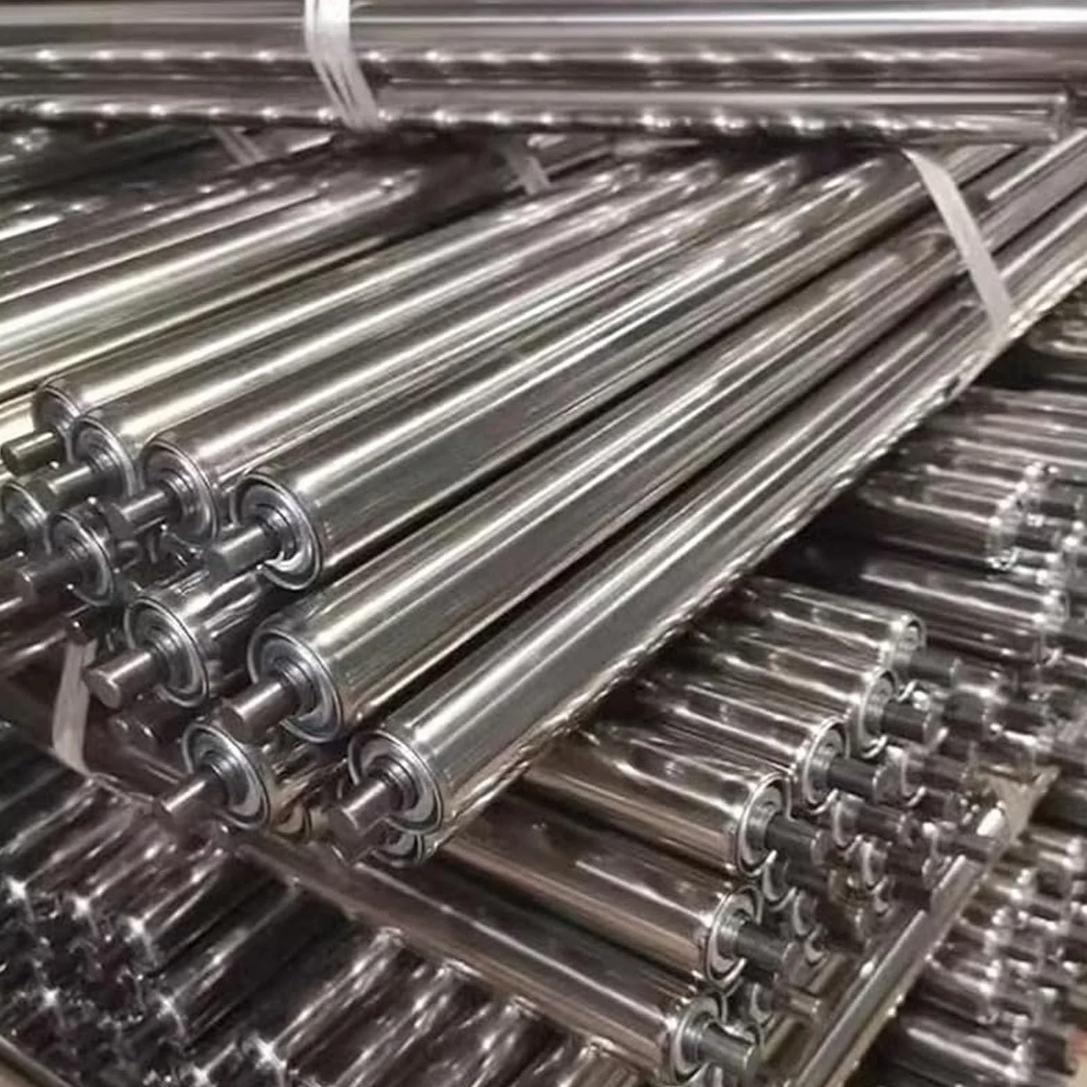 Rouleau industriel Sans Puissance,Remplacement Rouleaux de Convoyeur en Acier,2 Paquet,Argenté