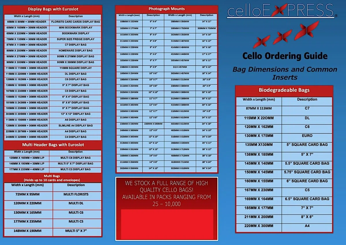 celloexpress Lot de 250 pochettes biodégradables pour cartes de vœux en cellophane C6 - 120 mm x 162 mm + rabat autocollant de 30 mm - 30 microns