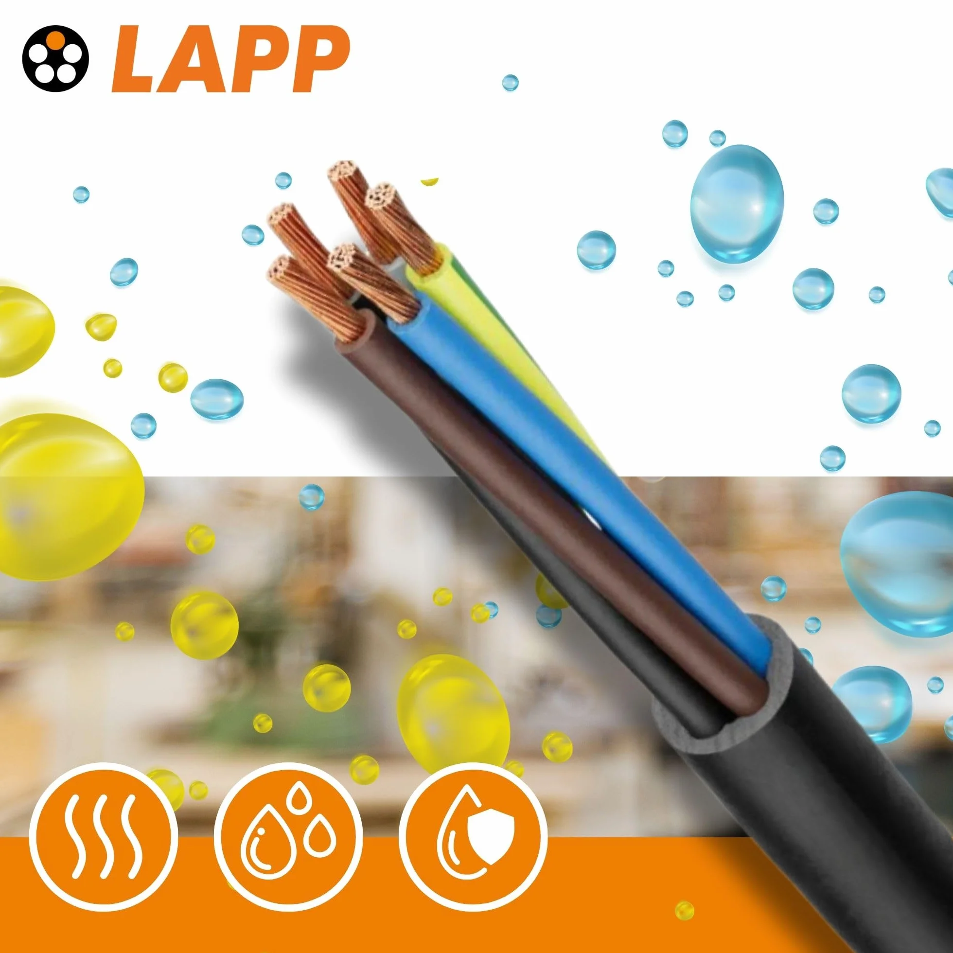 10 mètres Lapp 1600118 H07RN-F 3G2,5mm² Câble en caoutchouc avec conducteur de protection vert-jaune 3x2,5mm².