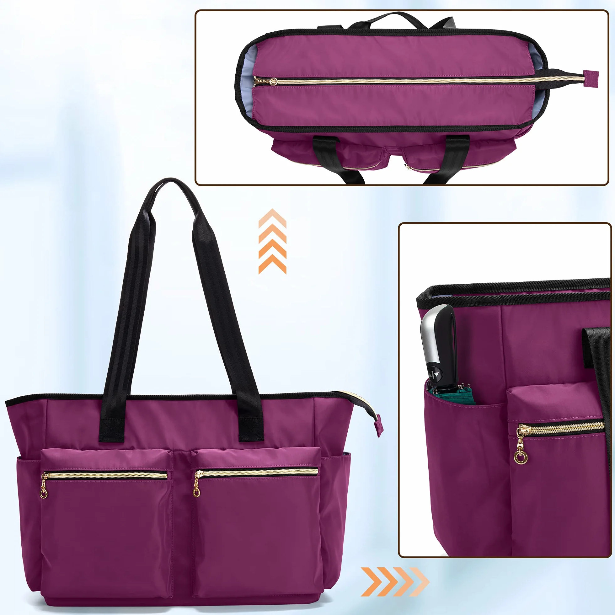 Damero Sac d'infirmière pour Fournitures de Travail, Sacs Médicaux avec Pochette pour Ordinateur Portable pour Infirmière, Étudiants et Médecins, Rose