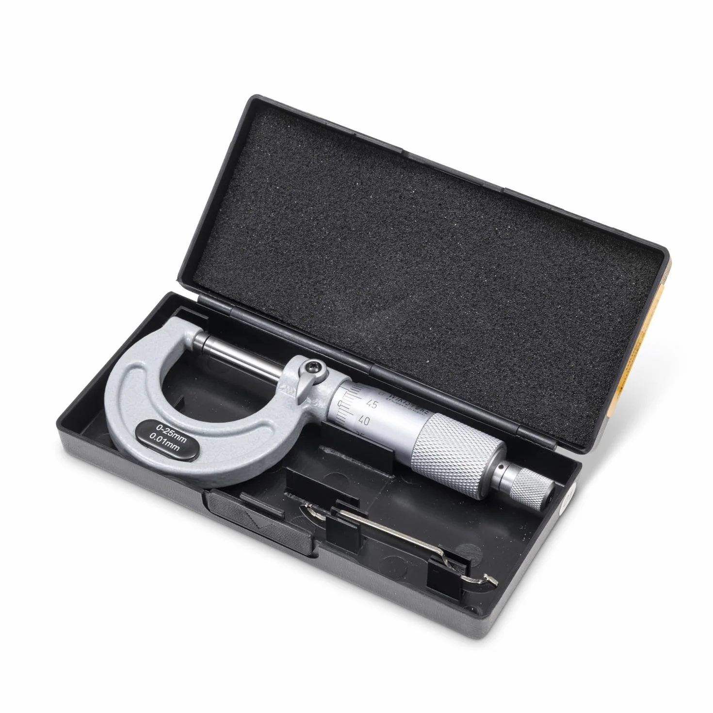 MICROMETRE PROFESSIONNEL 25-50 mm, Micromètre Centésimal, Précision Industrielle avec Arceau en Alliage Léger, Système d'Embrayage et Levier de Verrouillage, Outil de Travail Précis