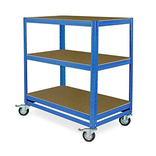 Chariot de Communication à 3 Niveaux - 900 x 500 x 1030 mm - Bleu - Charge maximale : 200 kg