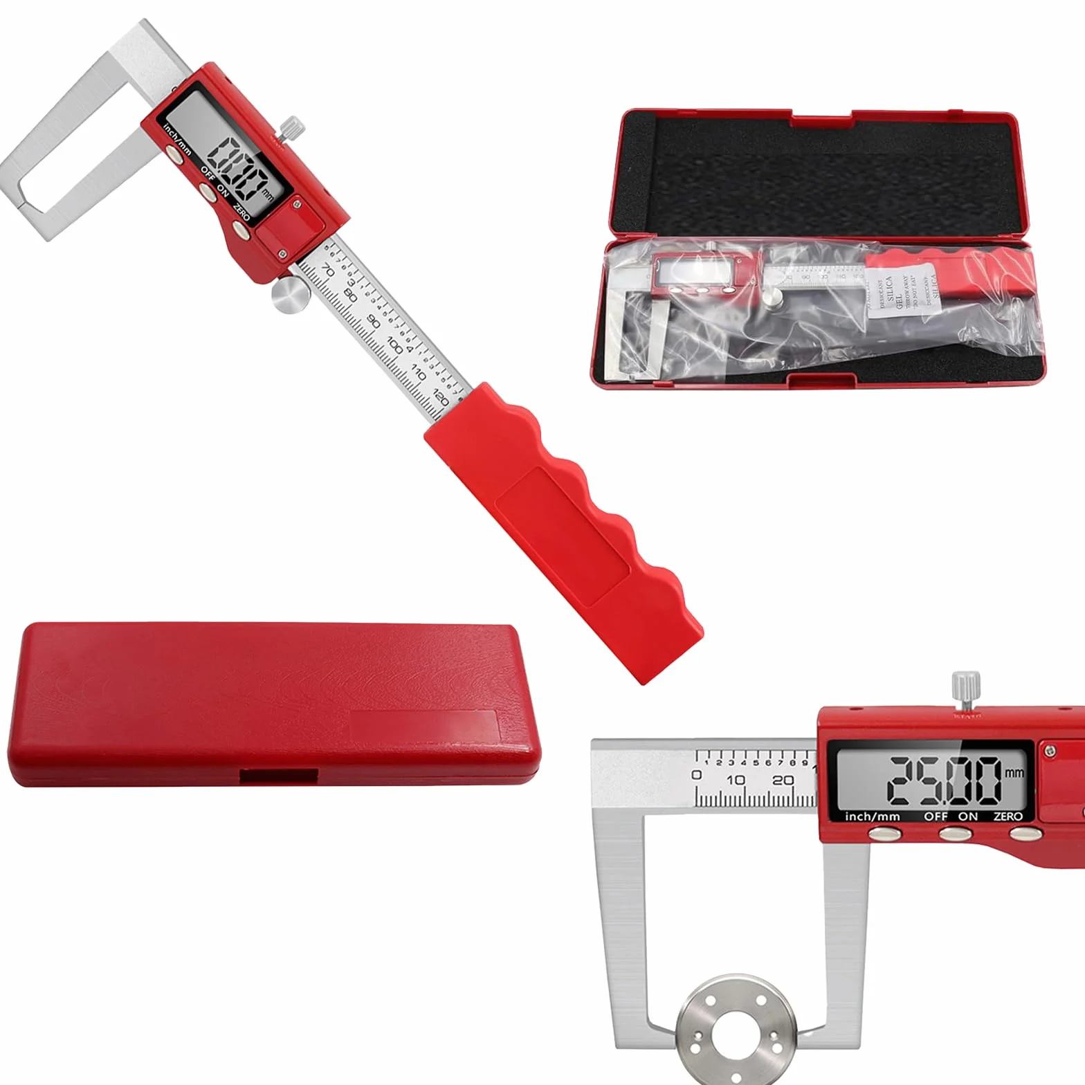Pied à Coulisse NuméRique, éTrier De Frein 0-150 Mm Jauge De Disque De Frein NuméRique Outil Mesure En Acier Inoxydable Avec BoîTe Rangement Et éCran Lcd Pour MéCaniciens Et PassionnéS D'Automobile