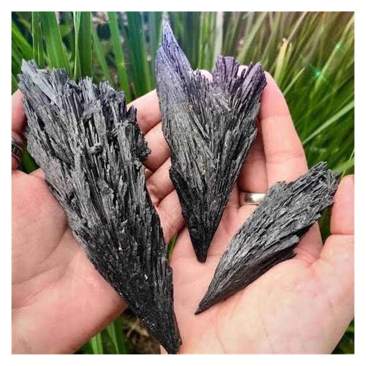 Cristal Naturel Rugueux Cristaux de Cyanite Noire Brute Naturelle Minéral de Cyanite Noire Brute(Wholesale 100g,Small(3-5cm))