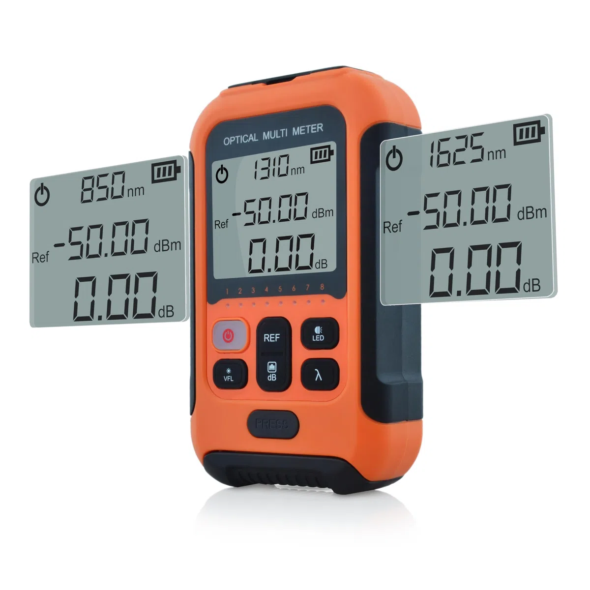 800nm à 1700nm -50dBm à 26dBm OPM Wattmètre à Fibre Optique Intégré 650nm 20km VFL FTTH Puissance Metre Optique Fiber Power Meter Compatible avec APC&UPC FC+SC+LC+ST-SS103PVC13
