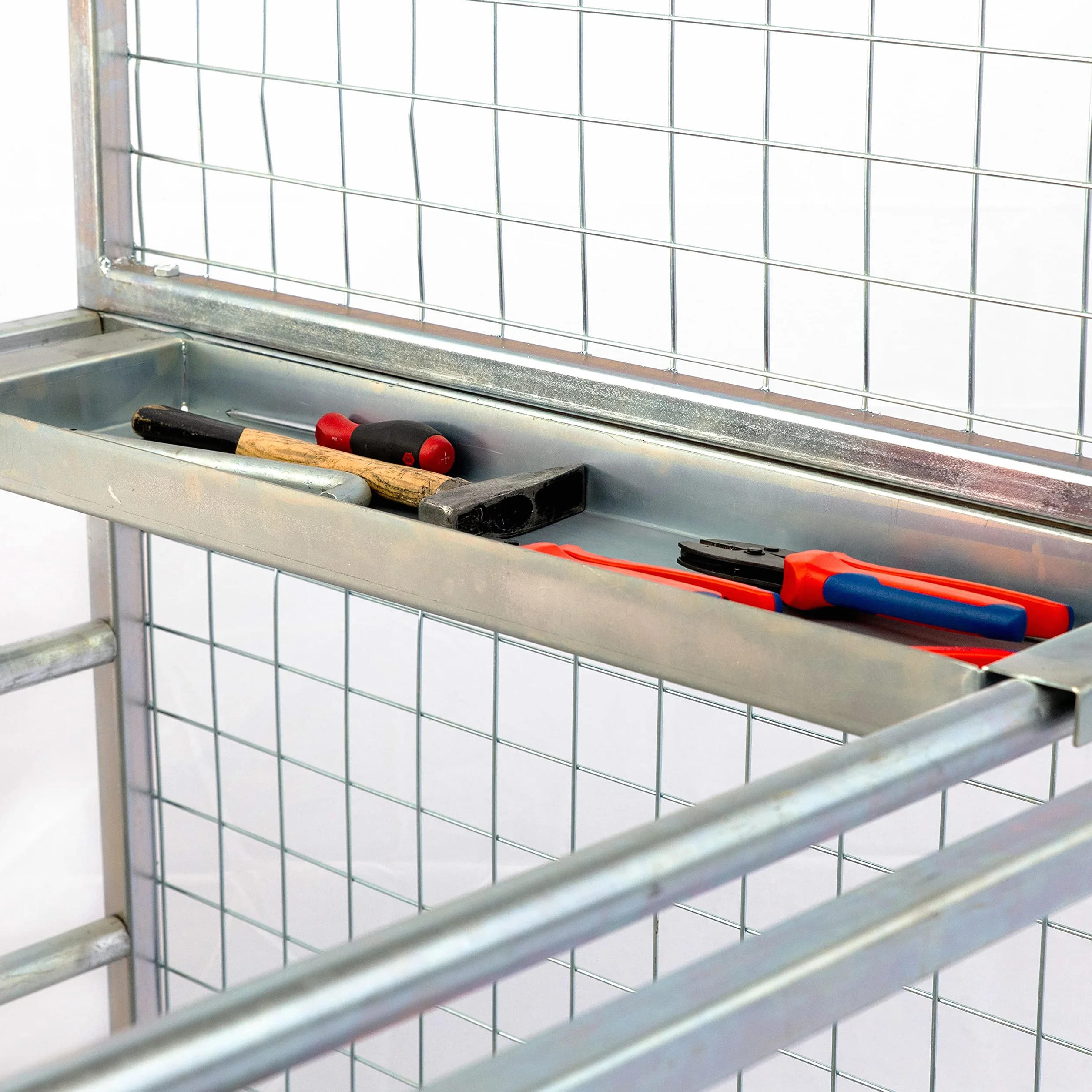 Pallit Nacelle élévatrice galvanisé | Capacité de charge 250 kg | 1150 mm x 1080 mm Taille | Panier de sécurité avec porte-outils