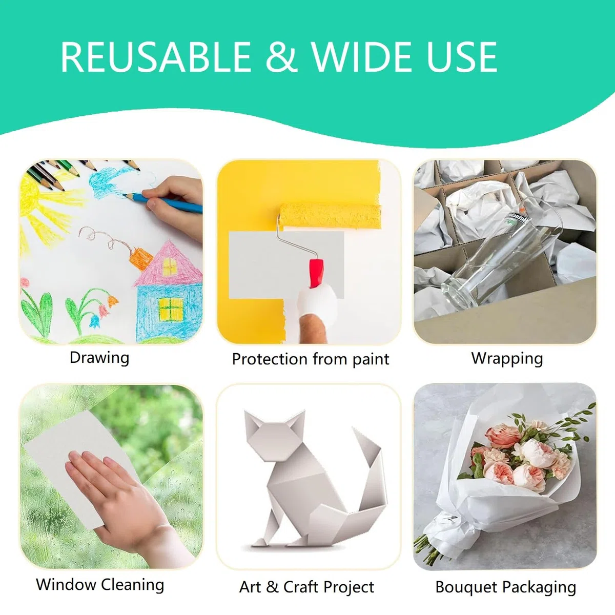 Lot de 160 grandes feuilles de papier journal blanc A2 pour déménagement, 42 x 60 cm, papier journal pour emballer des fournitures d'expédition, emballer des articles fragiles, des cadeaux, des