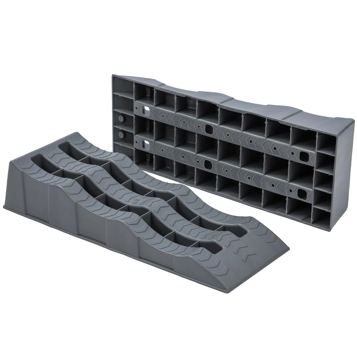 KATSU Rampes de Nivellement pour Caravane 2 Pièces Capacité de 4 Tonnes Robuste à 3 Niveaux pour Camping-car, Véhicules, Garage, Atelier, Service de Voiture