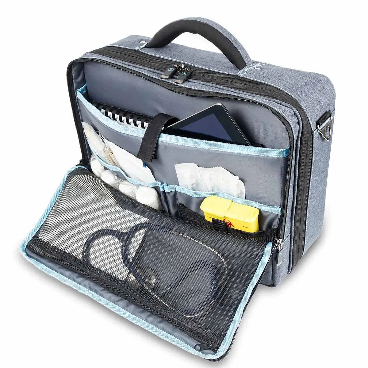 Elite Bags, Mallette d'aide à domicile, Mod. Street's, Design moderne et Pratique, Noir et Gris, 40 x 30 x 16 cm