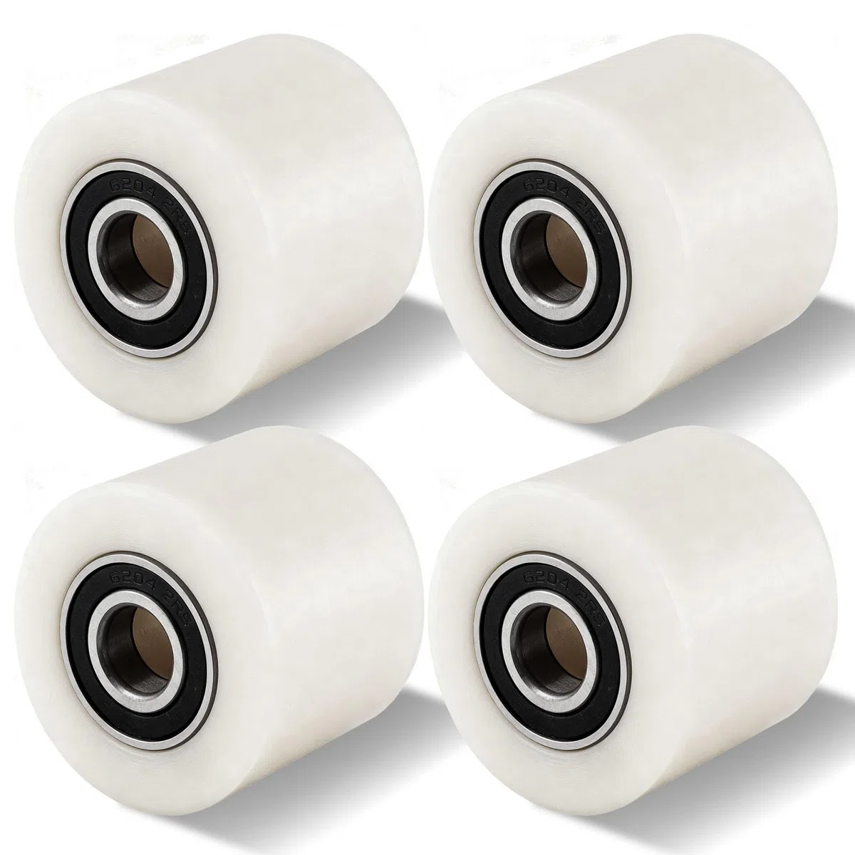 Lot de 4 Roue Transpalette en Nylon en 80 x 70 mm, Axe 20 mm Roues de Transpalette avec Roulements à Billes Roues Capacité de Charge de 1000 kg pour Transpalettes Camions de Transport