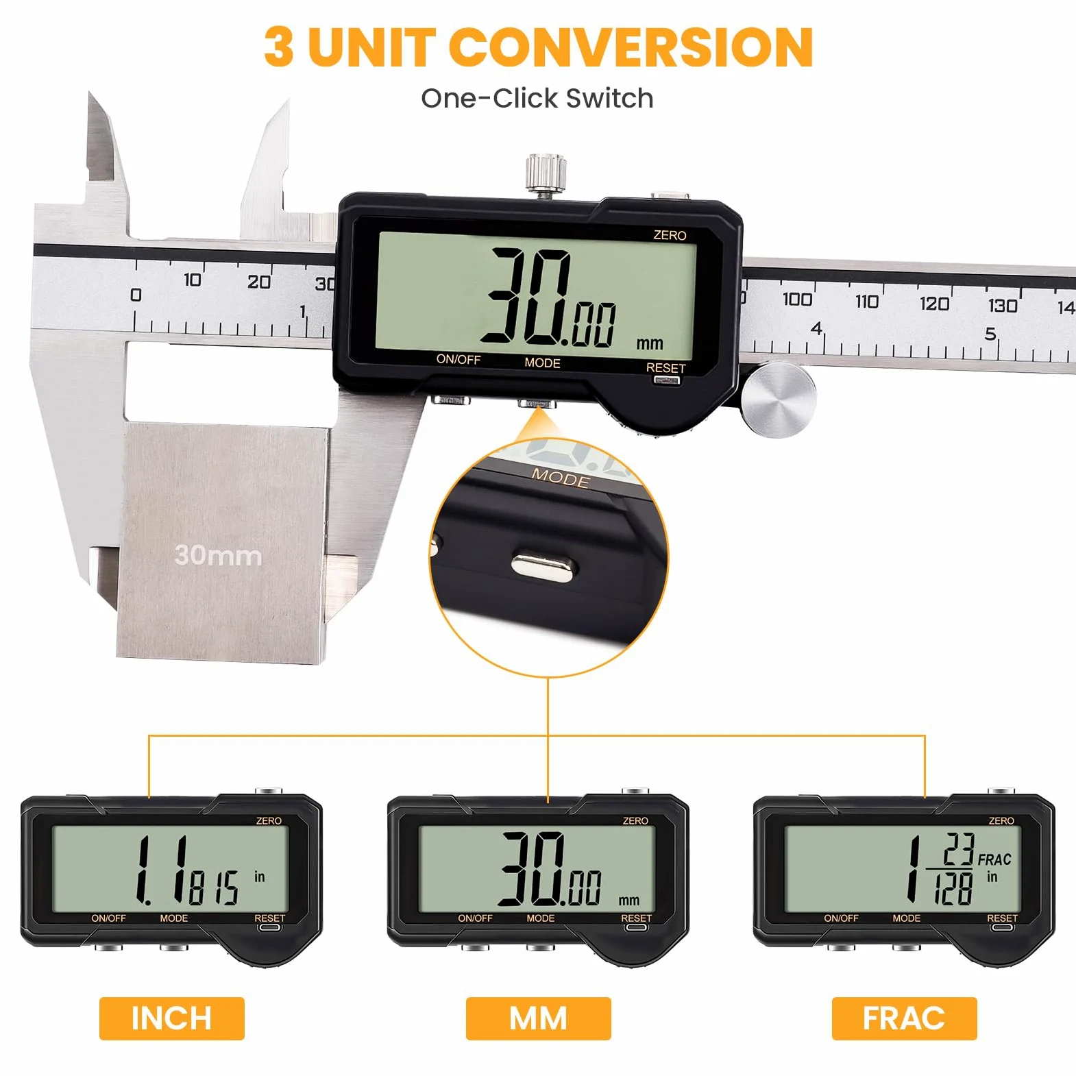 HARDELL Pied à coulisse numérique rechargeable 150 mm, outil de mesure précis avec conversion mm/in, arrêt auto, grand écran. Idéal pour bijoutiers, menuisiers, bricolage.