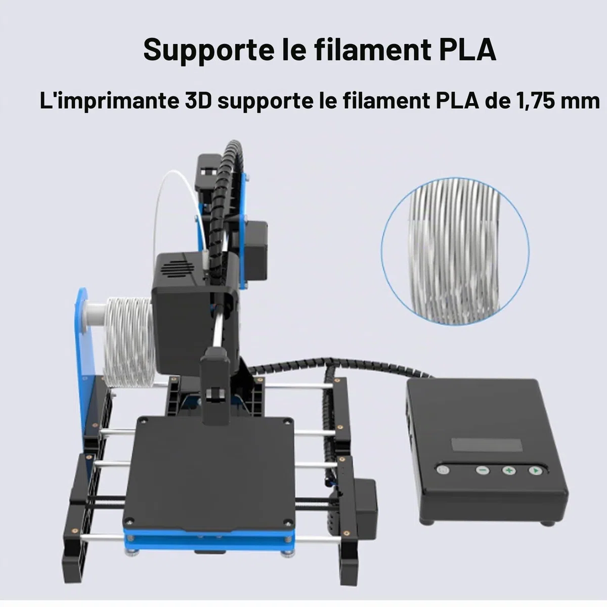 Petite imprimante 3D, pour débutants, prend en charge impression en un clic, machines d'impression 3D avec filament PLA, 10-40 mm/s, 100 x 100 x 100 mm, prise UE