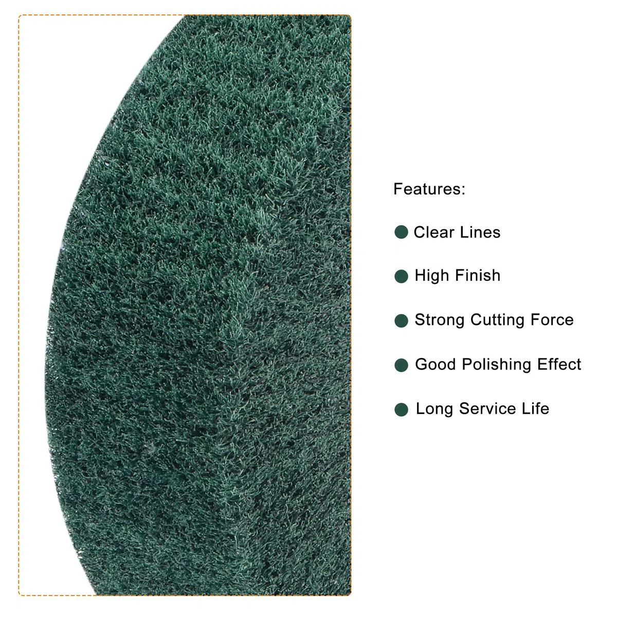 sourcing map Roue de polissage et de brunissage en nylon pour fil de fer, 150 mm x 50 mm, 240 grains, roue à rabat abrasive non tissée pour acier inoxydable et cuivre, verte