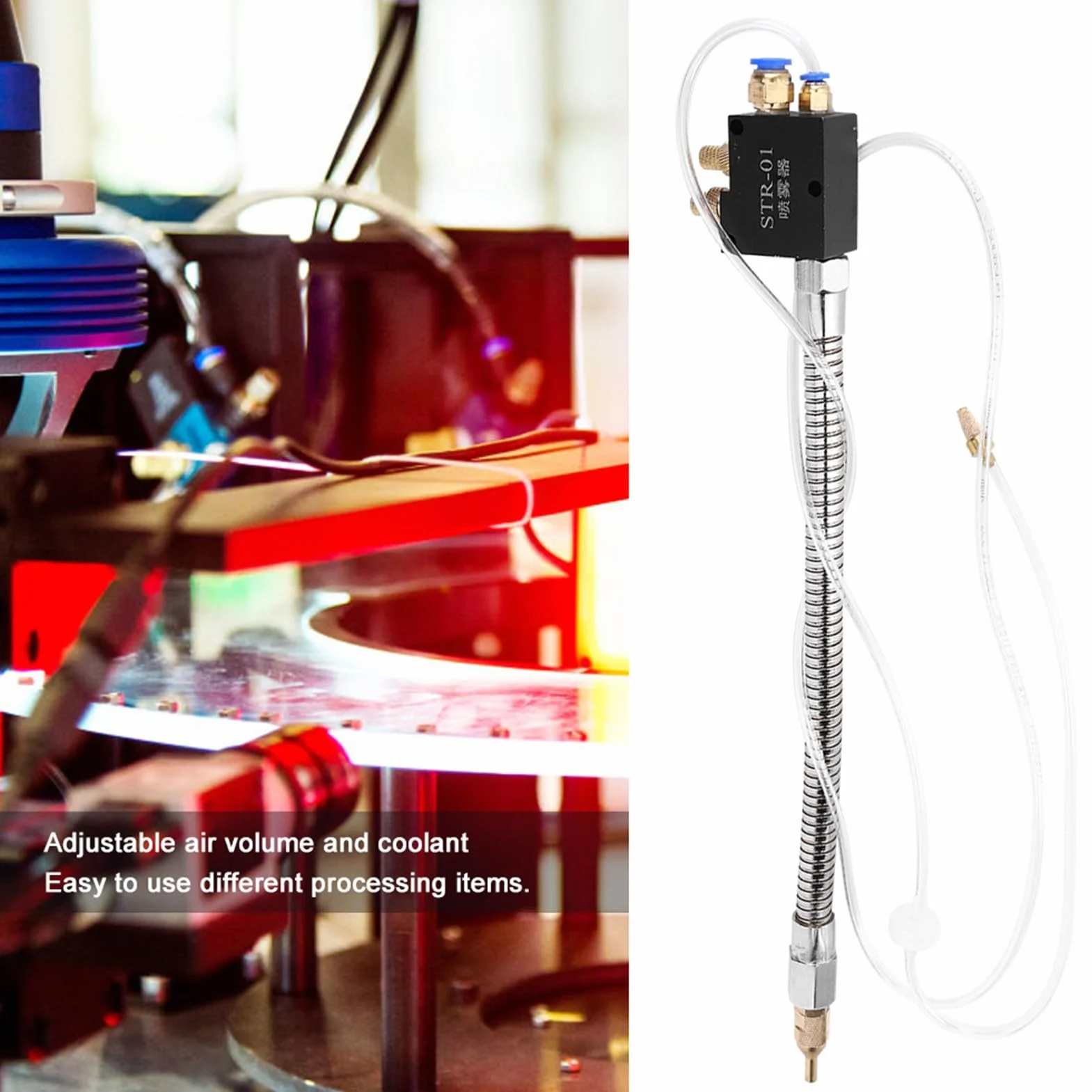 Système de Pulvérisation de Lubrification de Liquide de Refroidissement STR 01,pour Les Machines à Haute Brillance,Les Tours,Les Perceuses et Les Fraiseuses, Autres Outils de Coupe