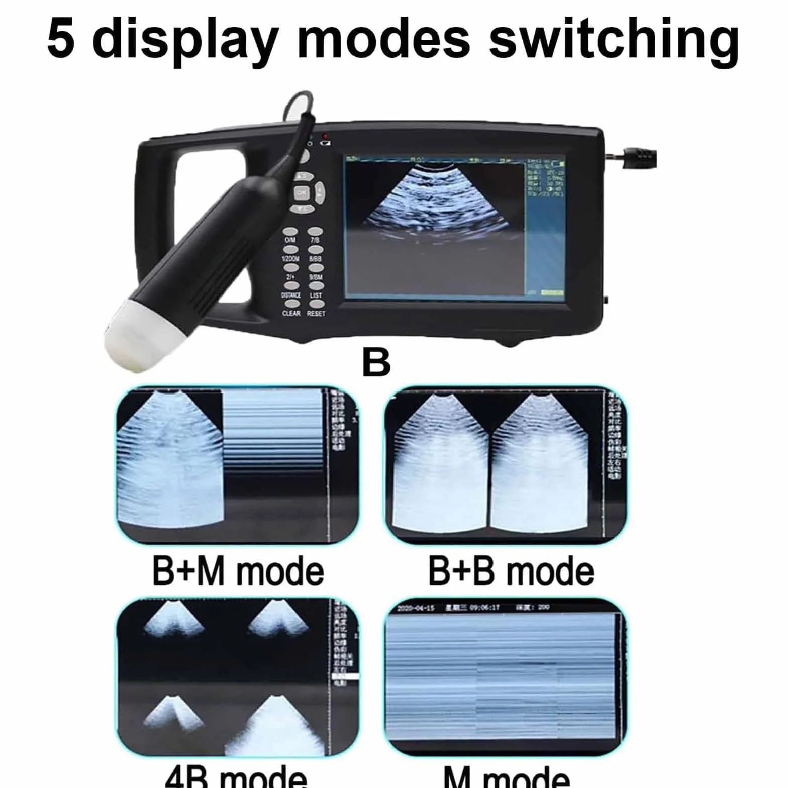 échographe Vétérinaire Portable avec Sonde 3,5 MHz,pour Porcs Et Ovins Echographie Appareil Grossesse Multifonction avec Lecture HD Couleur,pour Tests De Grossesse HD