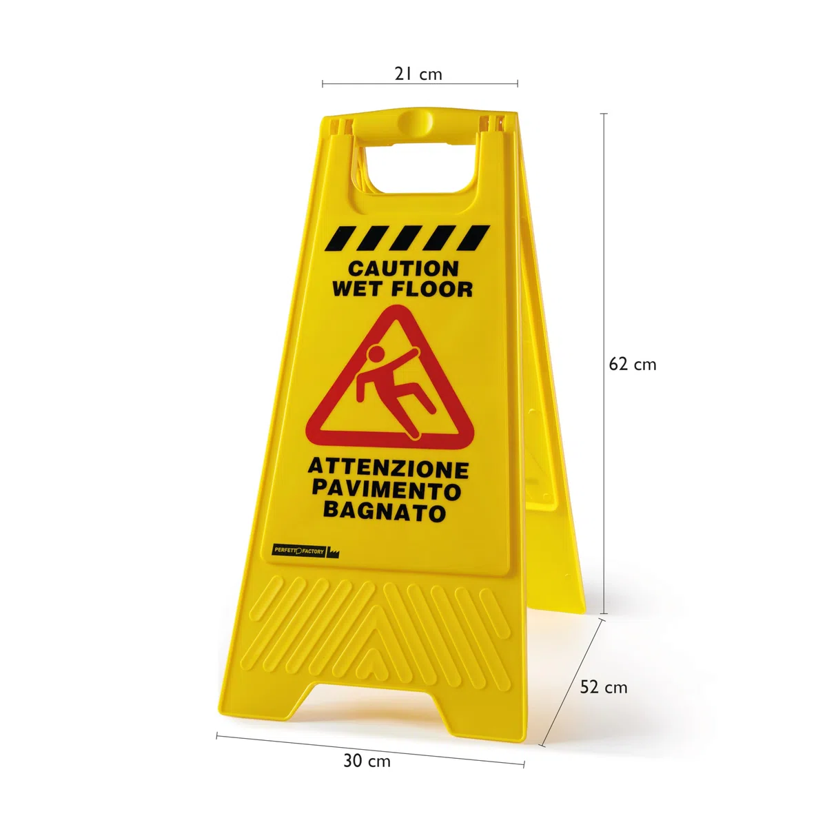 Parfait Factory Wet Floor Panneau Sol mouillé, Plastique, Jaune, 30 x 49 x 56.5 cm