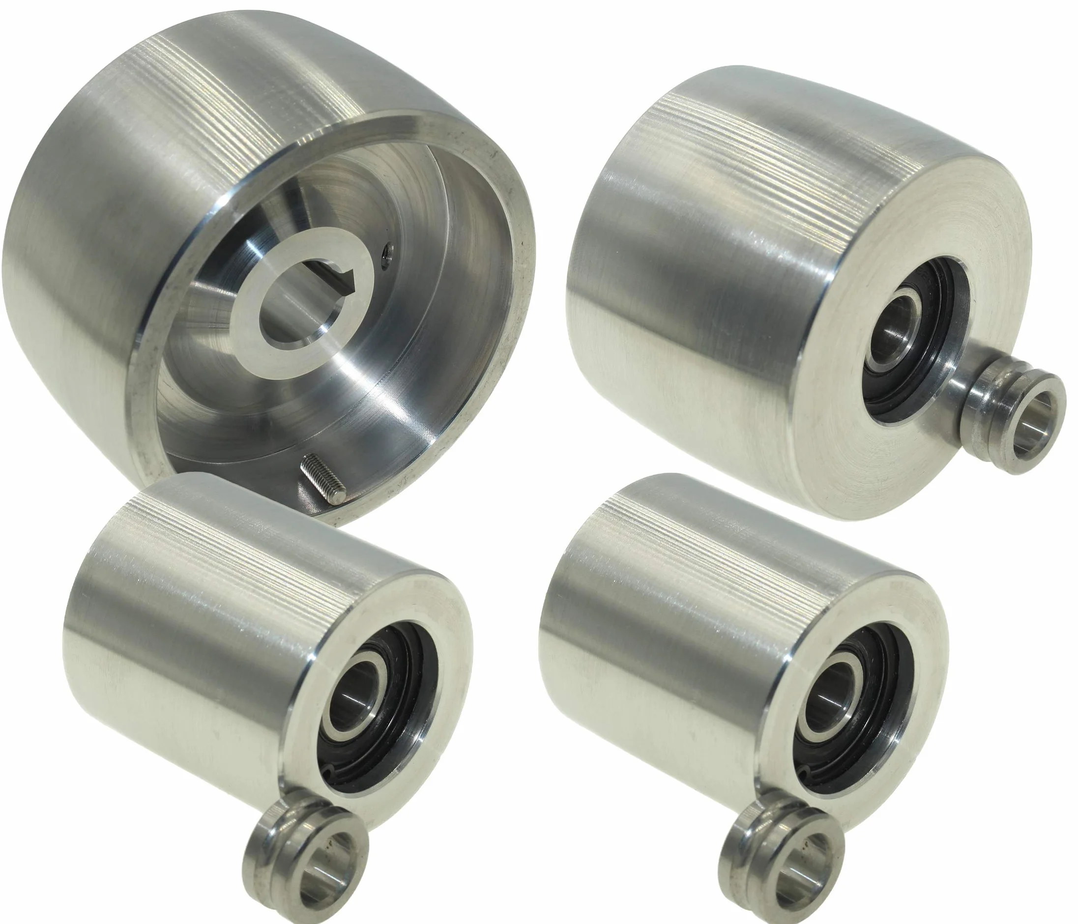 (AL4-19) Kit de meuleuse à courroie fraisée CNC pour aiguiseur de couteaux 100 mm Entraînement 19 mm Tige 75 mm Roue de direction 50 mm Idler