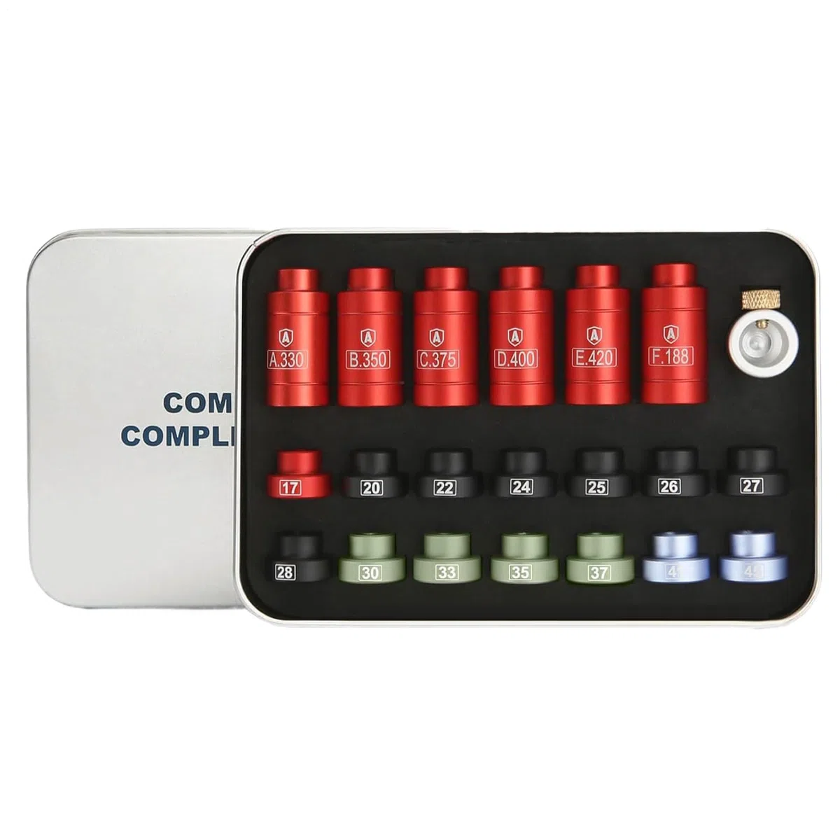 Kit comparateur de balles : jauge de précision de l'espace de tête, outil de mesure de recharge, appareil de mesure de munitions, arme à feu avec 14 inserts et 6 douilles | Kit comp