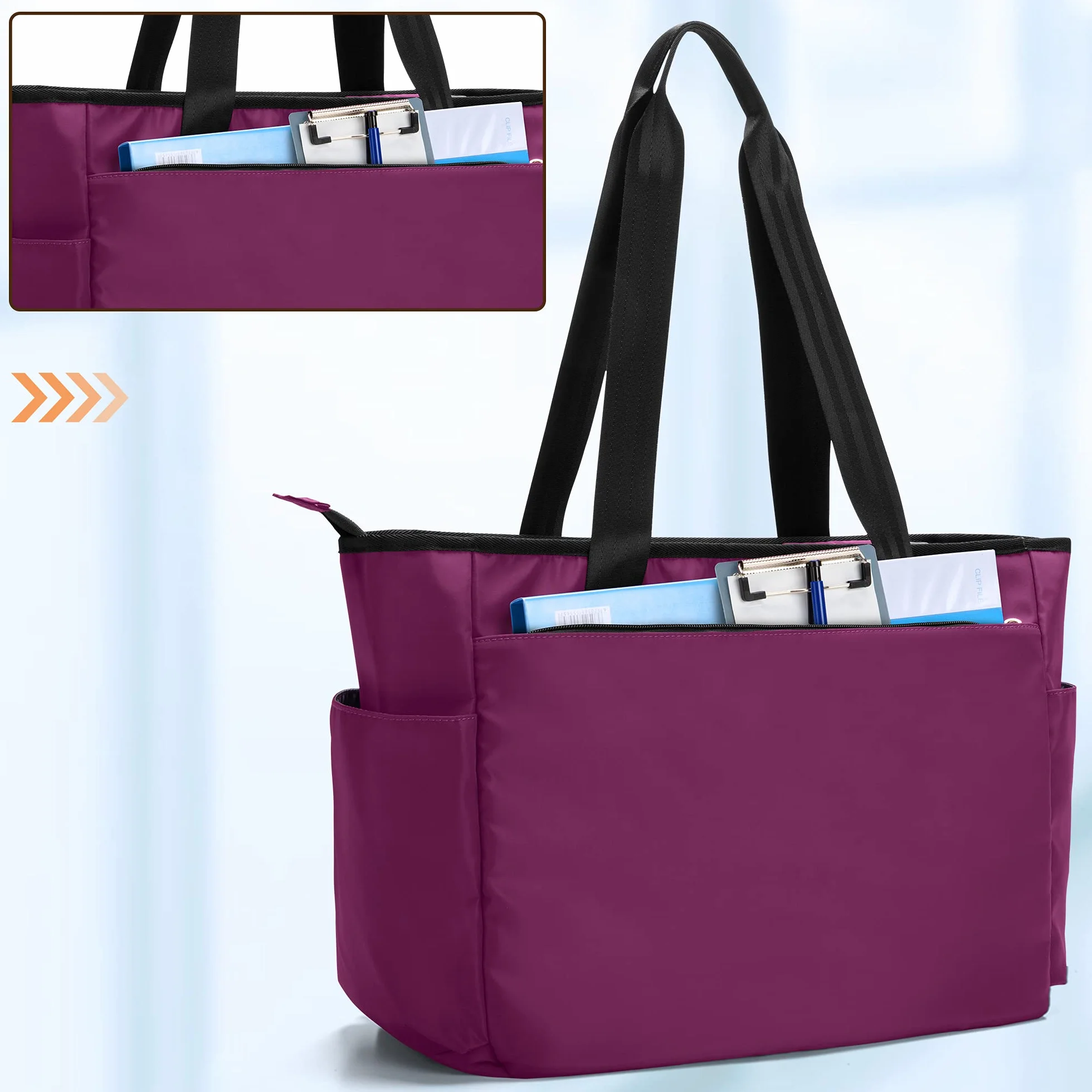 Damero Sac d'infirmière pour Fournitures de Travail, Sacs Médicaux avec Pochette pour Ordinateur Portable pour Infirmière, Étudiants et Médecins, Rose