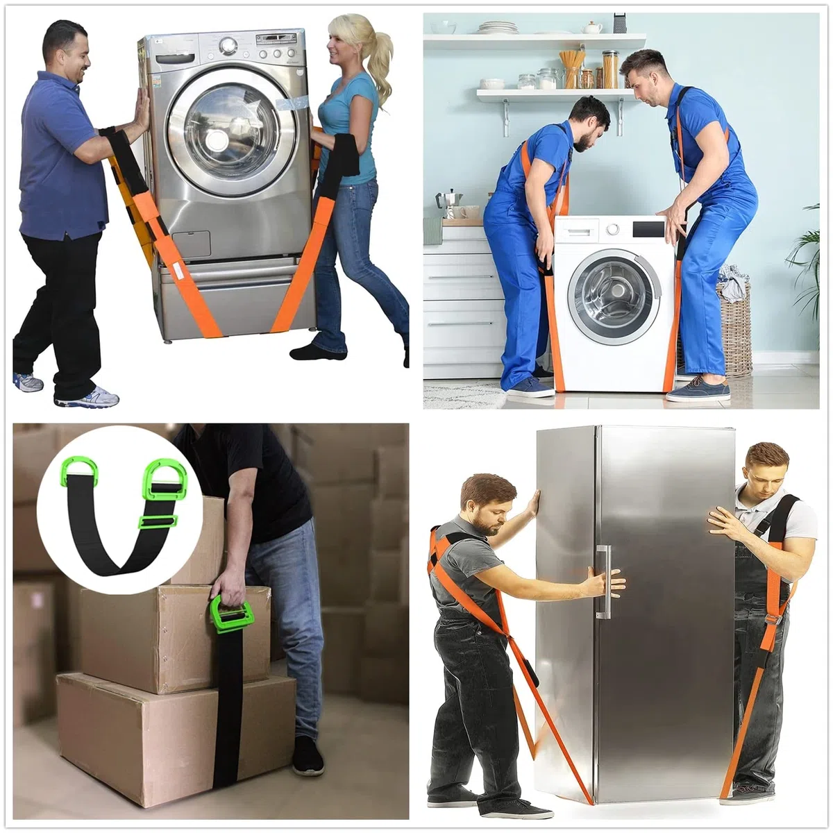 Sangles déménagement pour meubles, 2 sangles levage réglables et sangle de levage pour une personne pour déplacer des meubles, des appareils, des objets lourds et encombrants en toute sécurité