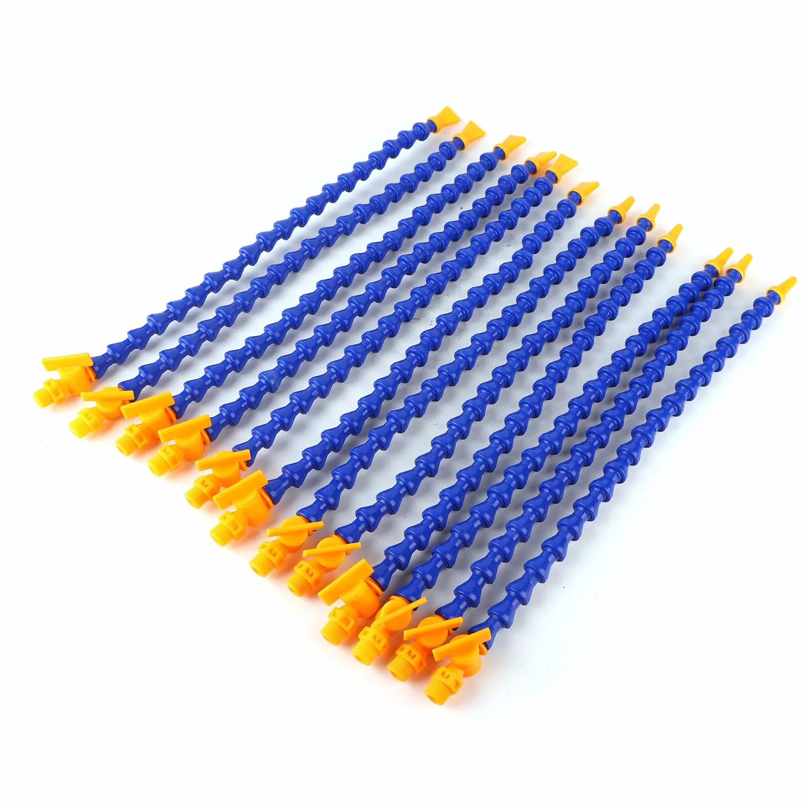 Cosiki Tuyau Flexible de Liquide de Refroidissement CNC pour Fraiseuse de Tour, 12 Tubes de Refroidissement à Nez Plat Rond pour Machines Hydrauliques, 6 Buses Rondes + 6 Buses Plates pour Eau et