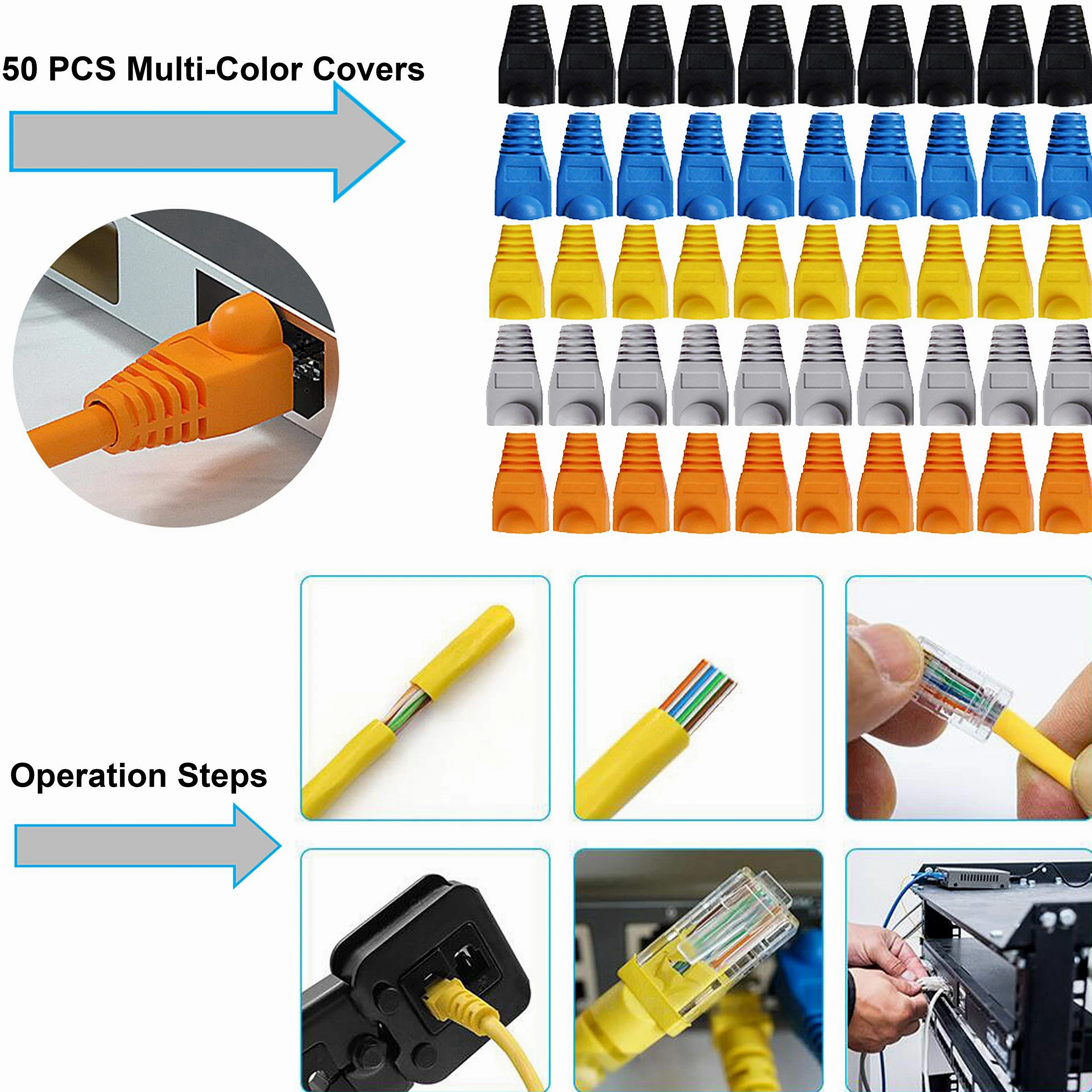 MAYLINE Pince à Sertir Outil de RJ45 Sertissage de Testeur de LAN Câble Ethernet Cat7 Cat6a Cat6 Cat5 RJ11 Réseau Professionnel d'Ordinateur pour Kit d'outils de Réseau d'Outils (Noir)