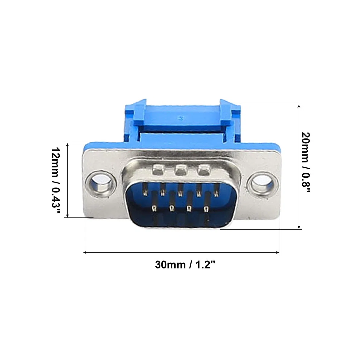 QUARKZMAN D-SUB DB9 9 Broche Mâle IDC Type Sertissage Adaptateur Connecteur et 9 Broches 2 Rangées Femelle Prise IDC Sertissage Port Terminal pour Plat Ruban Câble Bleu 1 Jeu