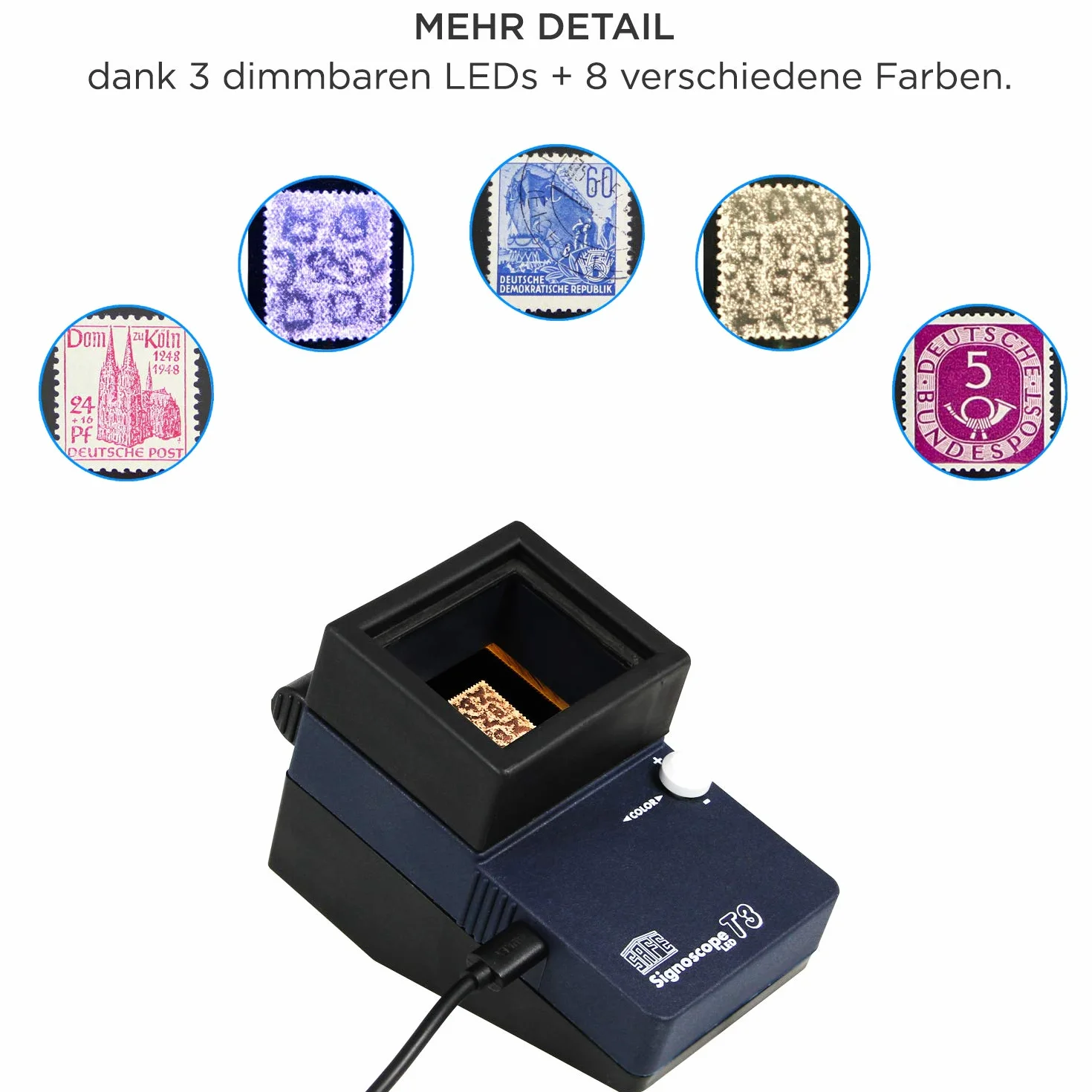 SAFE 9893 Détecteur de filigrane Signoscope T3 pour vos timbres